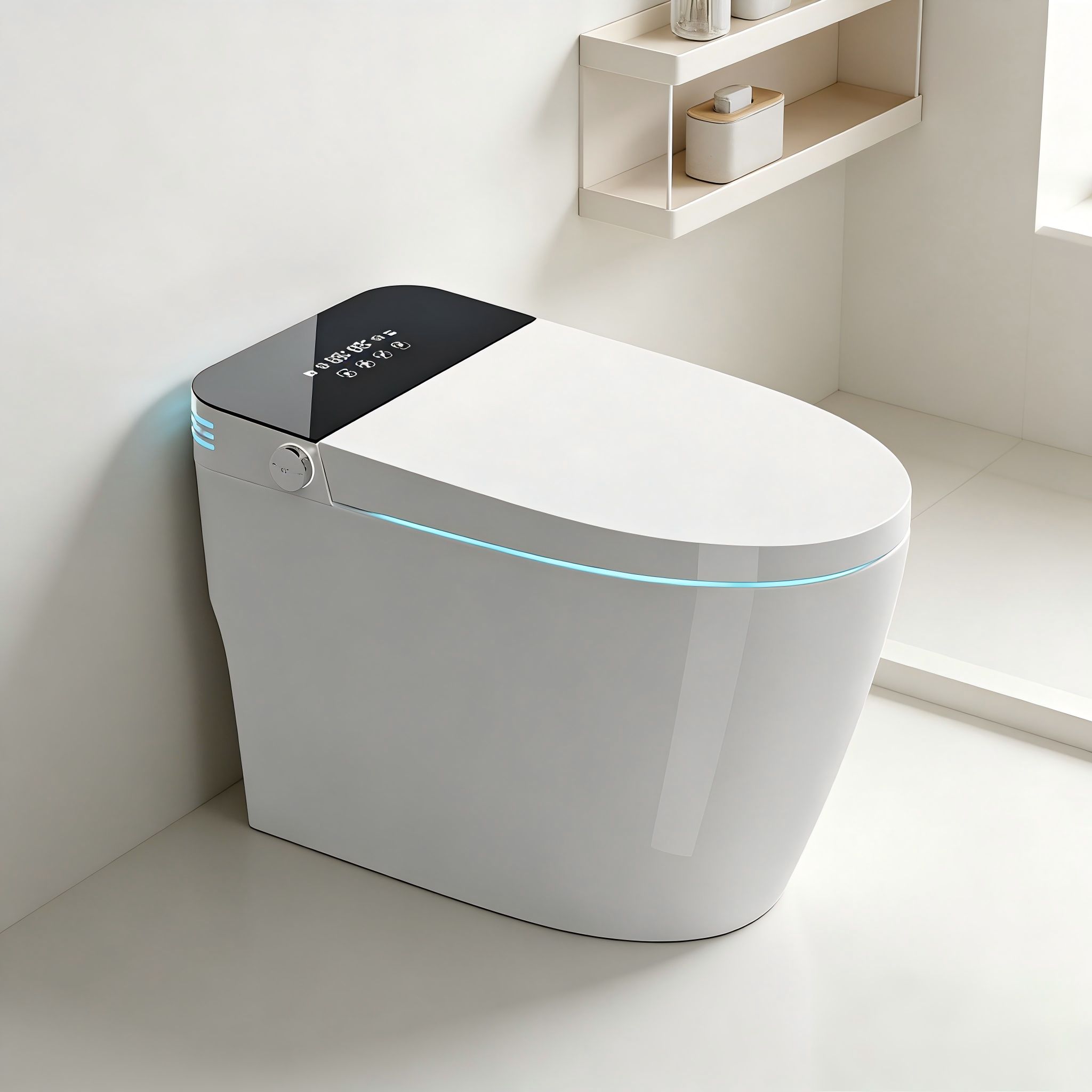 Tankless Smart Toilet with Built-In Bidet and Remote Control
