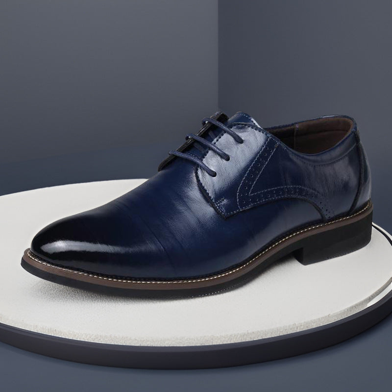 Mens Leather Shoes British-style Pointed-toe Breathable Formal Business Wear