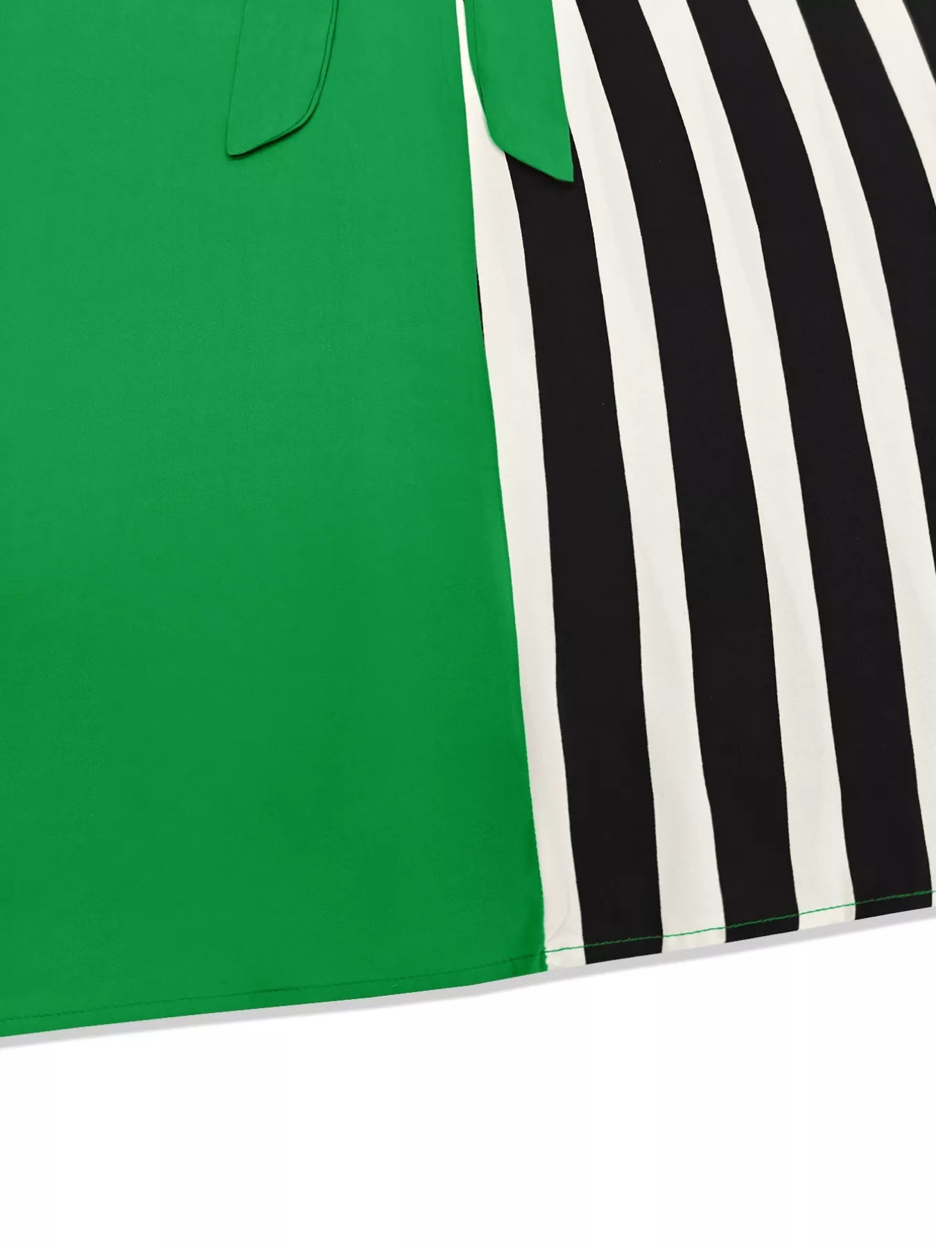 Color Block Striped Long Sleeve Midi Dress