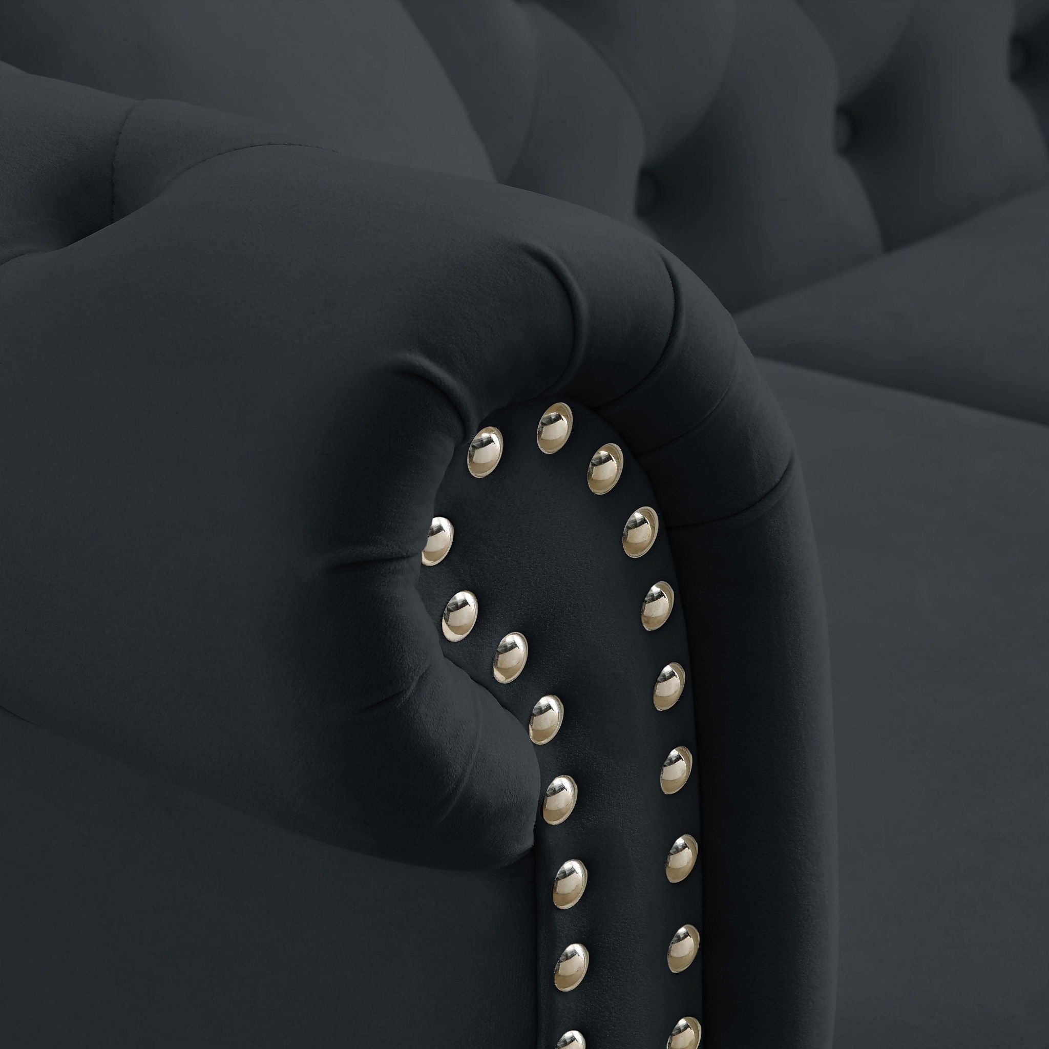 Chesterfield Sofa With Rolled Arms And Nailhead Trim