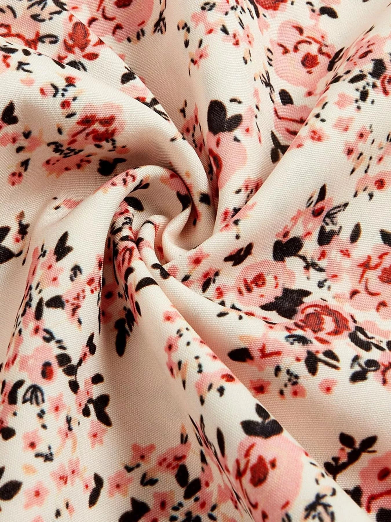 Floral Print Tie Strap Mini Dress