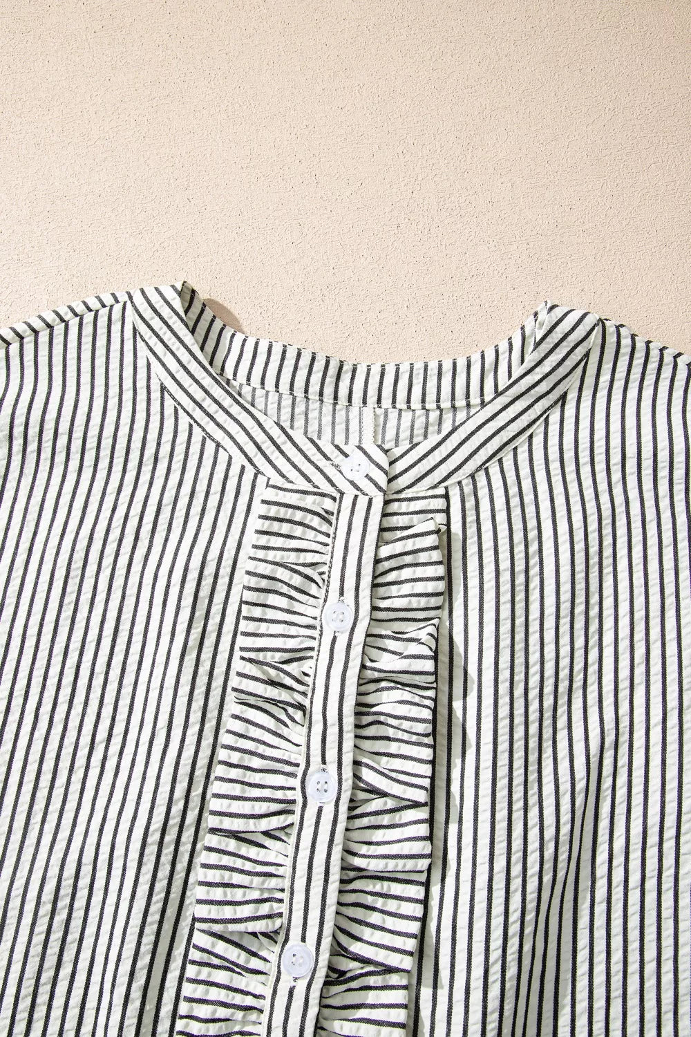 Striped Ruffle Button Front Maxi Dress