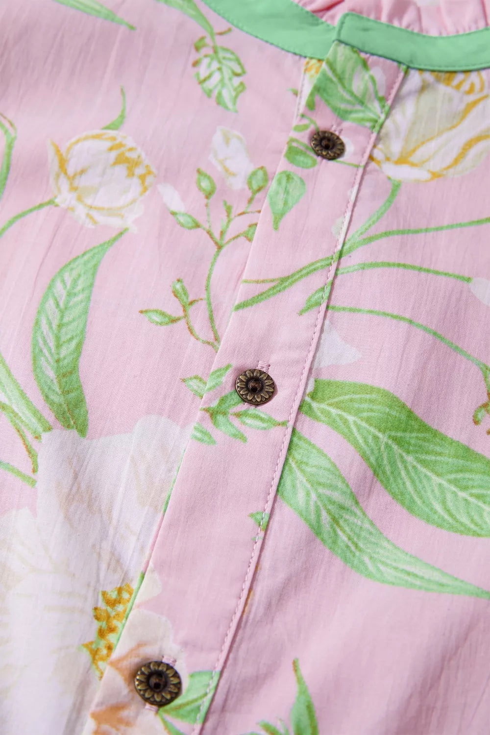 Floral Print Short Puff Sleeve High Waist Tiered Dress