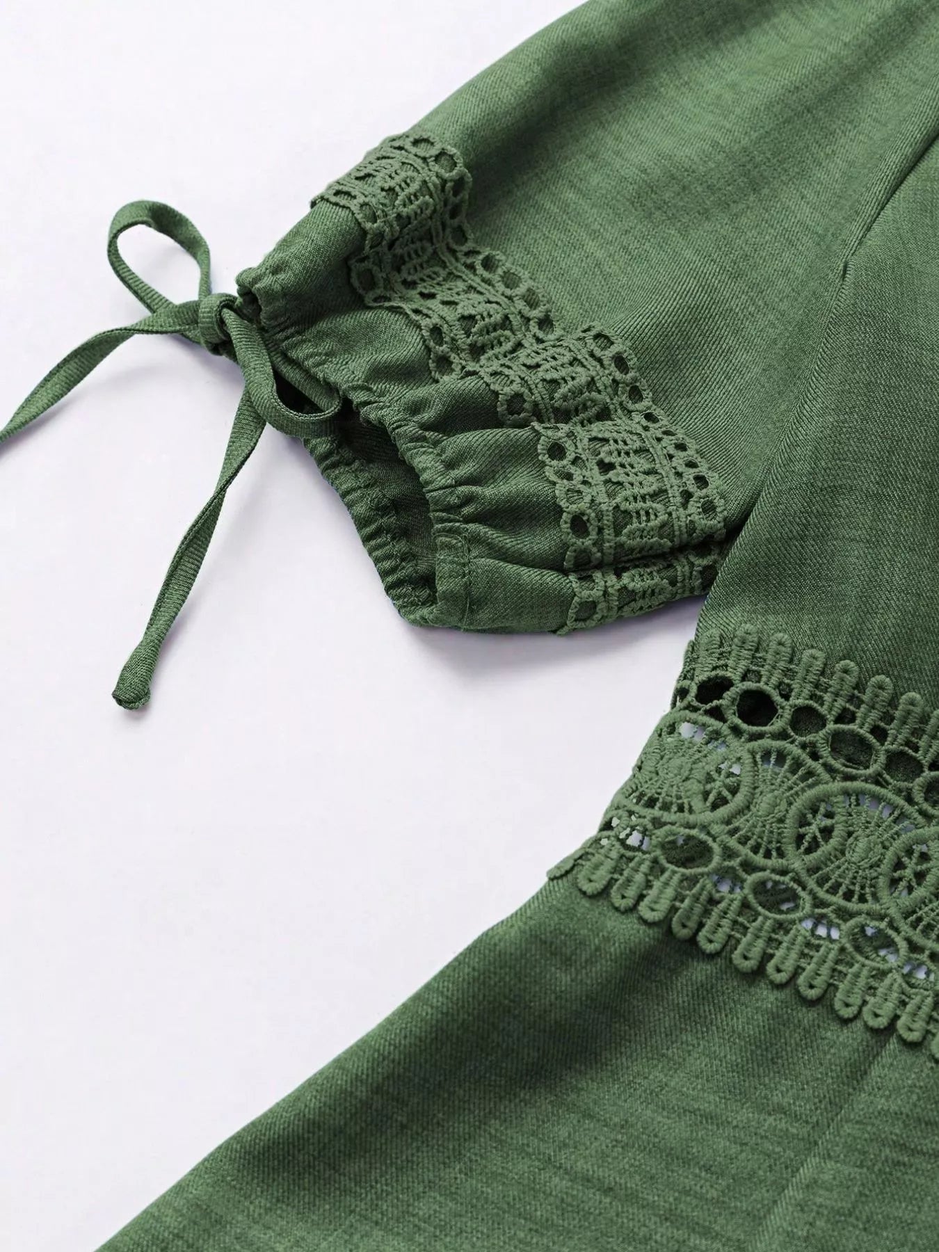 Lace Detail V-Neck Mini Dress