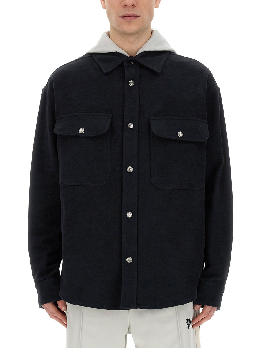 Palm Angels Men Shirt-Jacket With Monogram