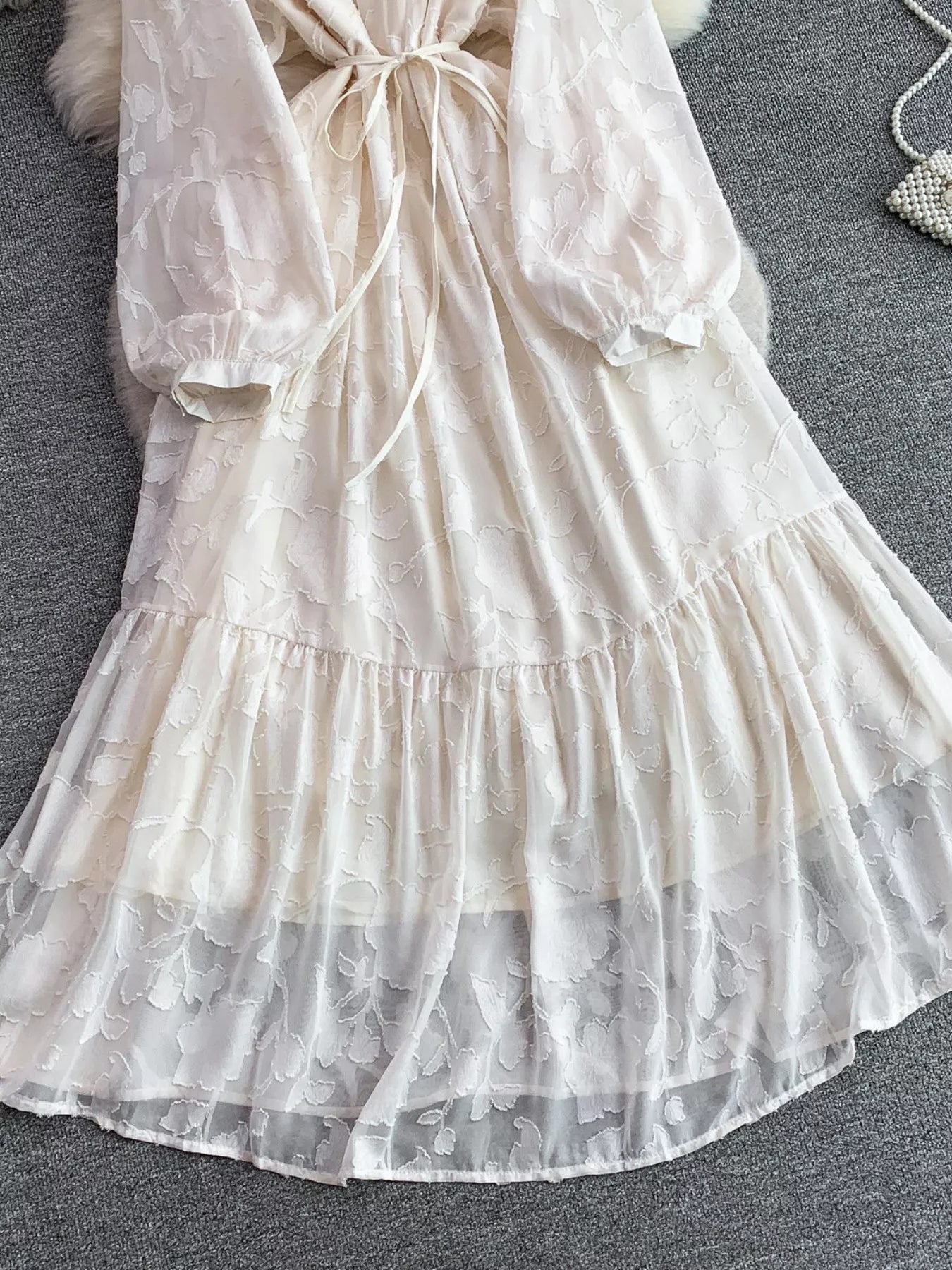 Tie Waist Long Sleeve Dress