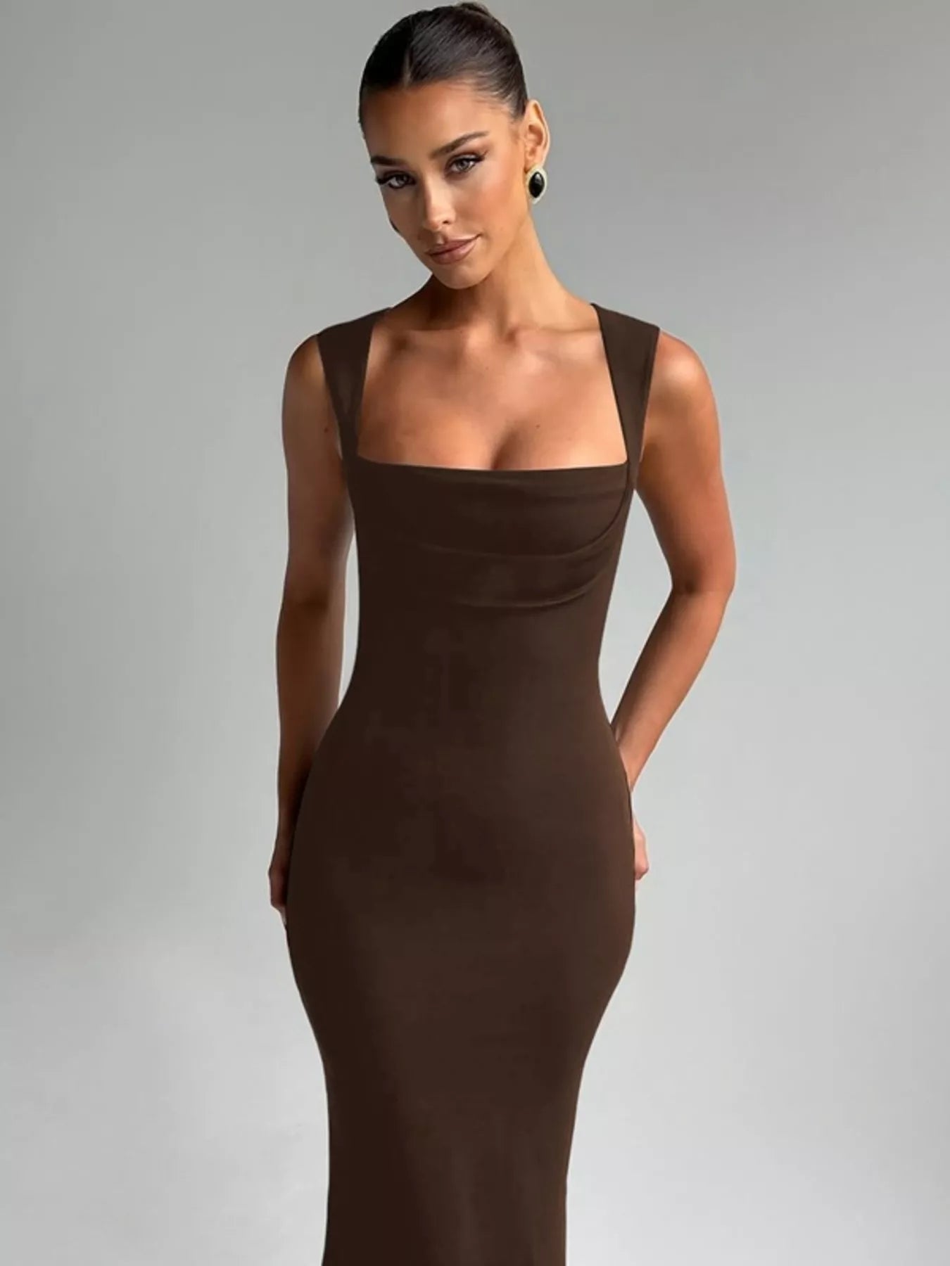 Square Neck Sleeveless Maxi Dress