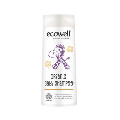 Ecowell Organic Baby Shampoo 300ml - Gentle, Natural Hair & Body Wash for Sensitive Skin - Paraben & SLS Free - Prevents Cradle Cap