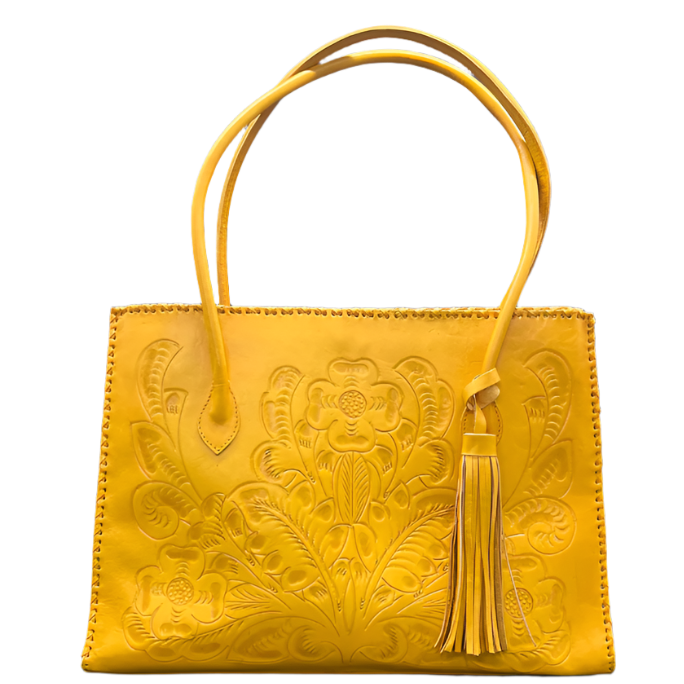 The Amy| Hand-Tooled Leather Tote Bag