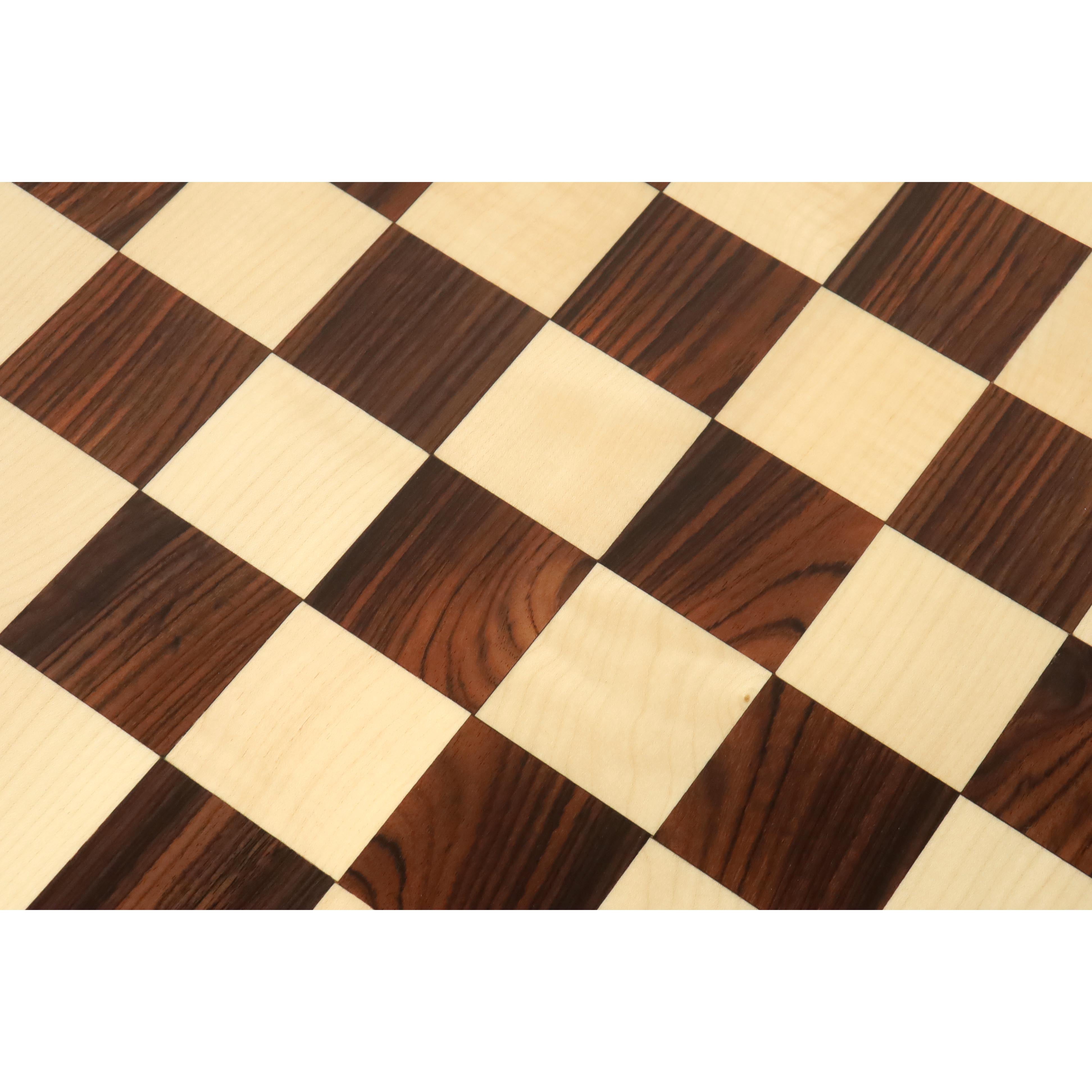 21" Flat Chessboard in Rosewood & Maple Wood - 55 mm Square- Algebraic Notations