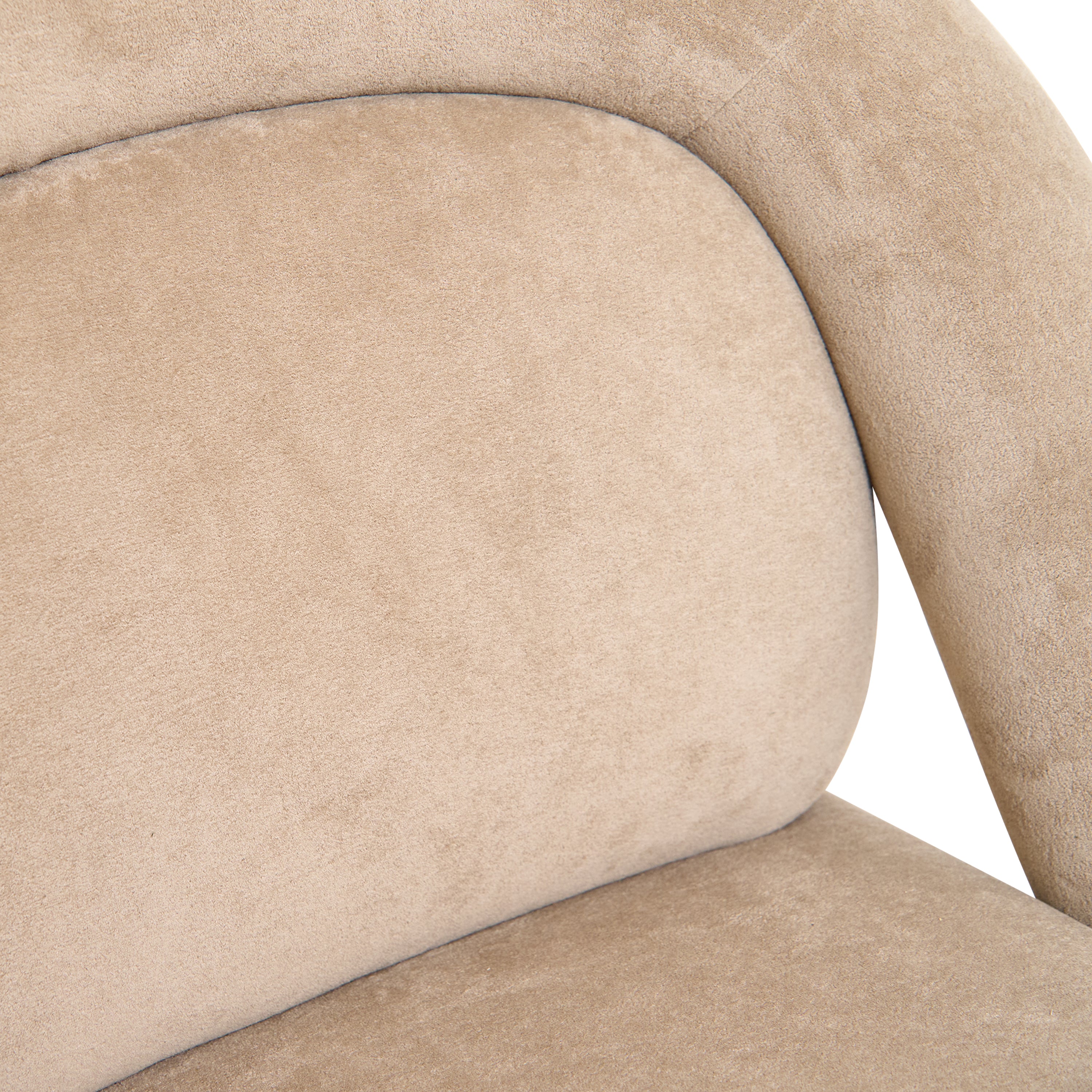 Lounge Chair in Dark Beige Velvet