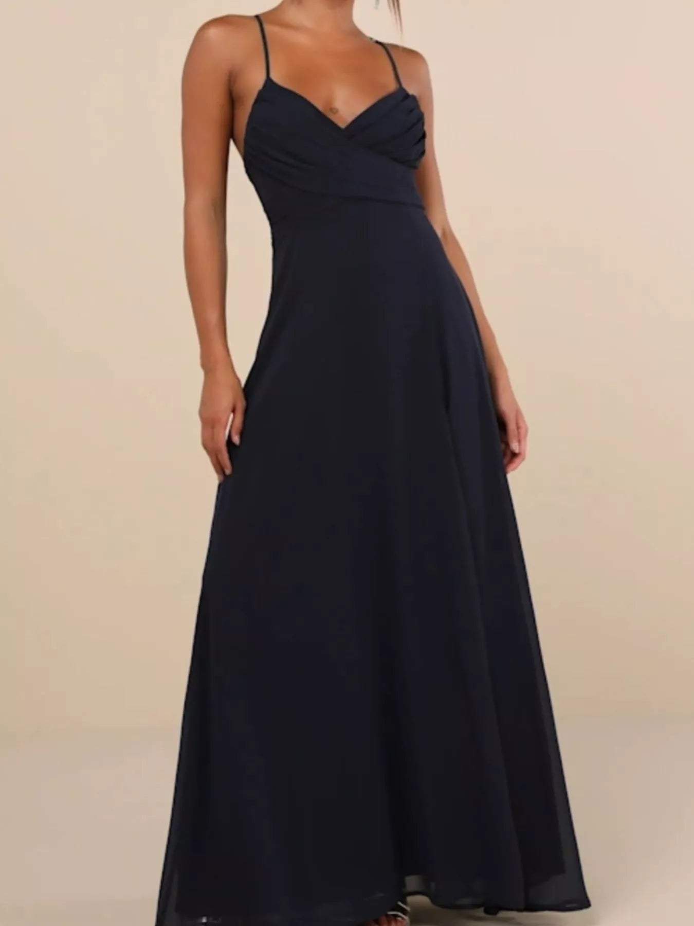 Crisscross Back Slit Maxi Dress