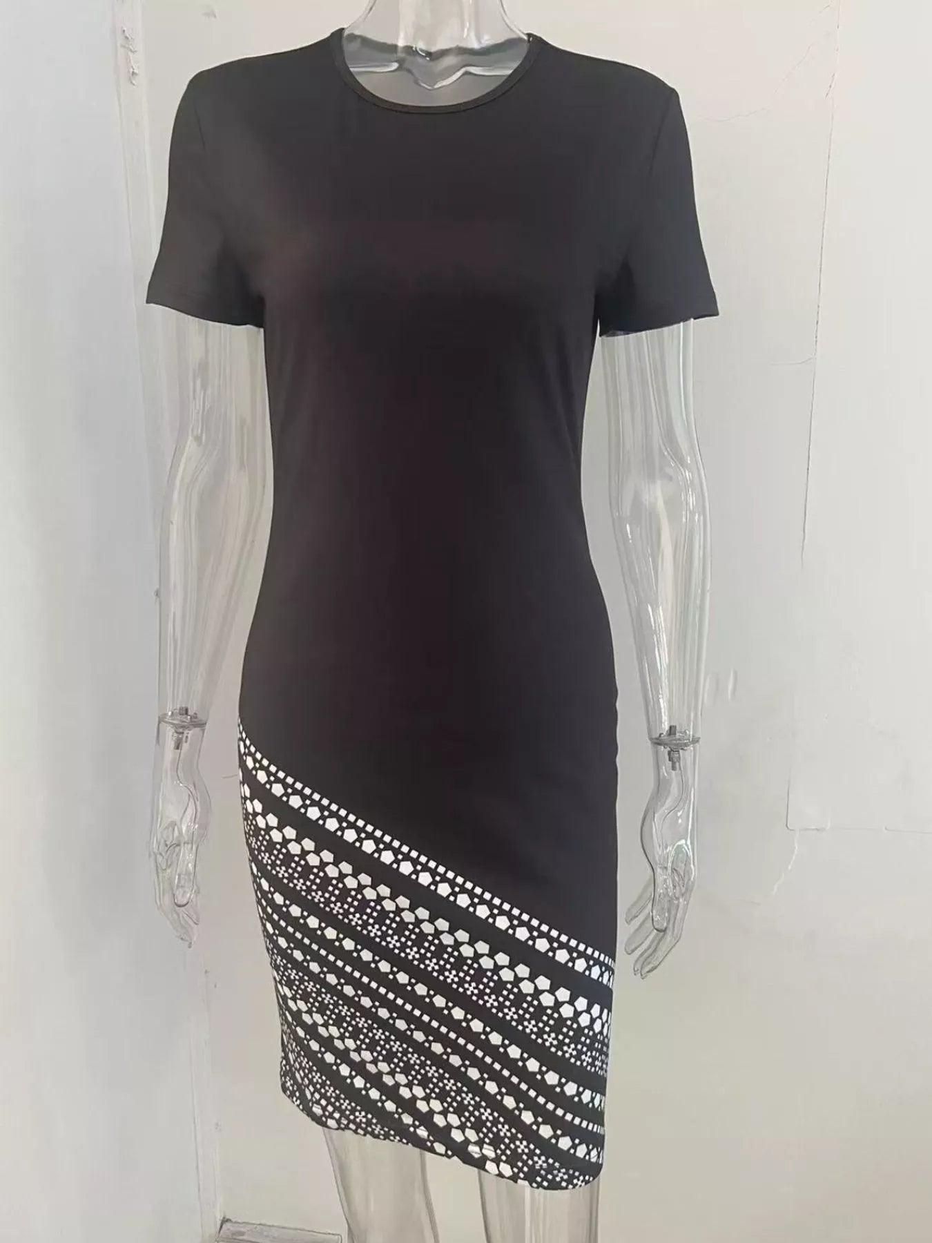 Round Neck Bodycon Mini Dress