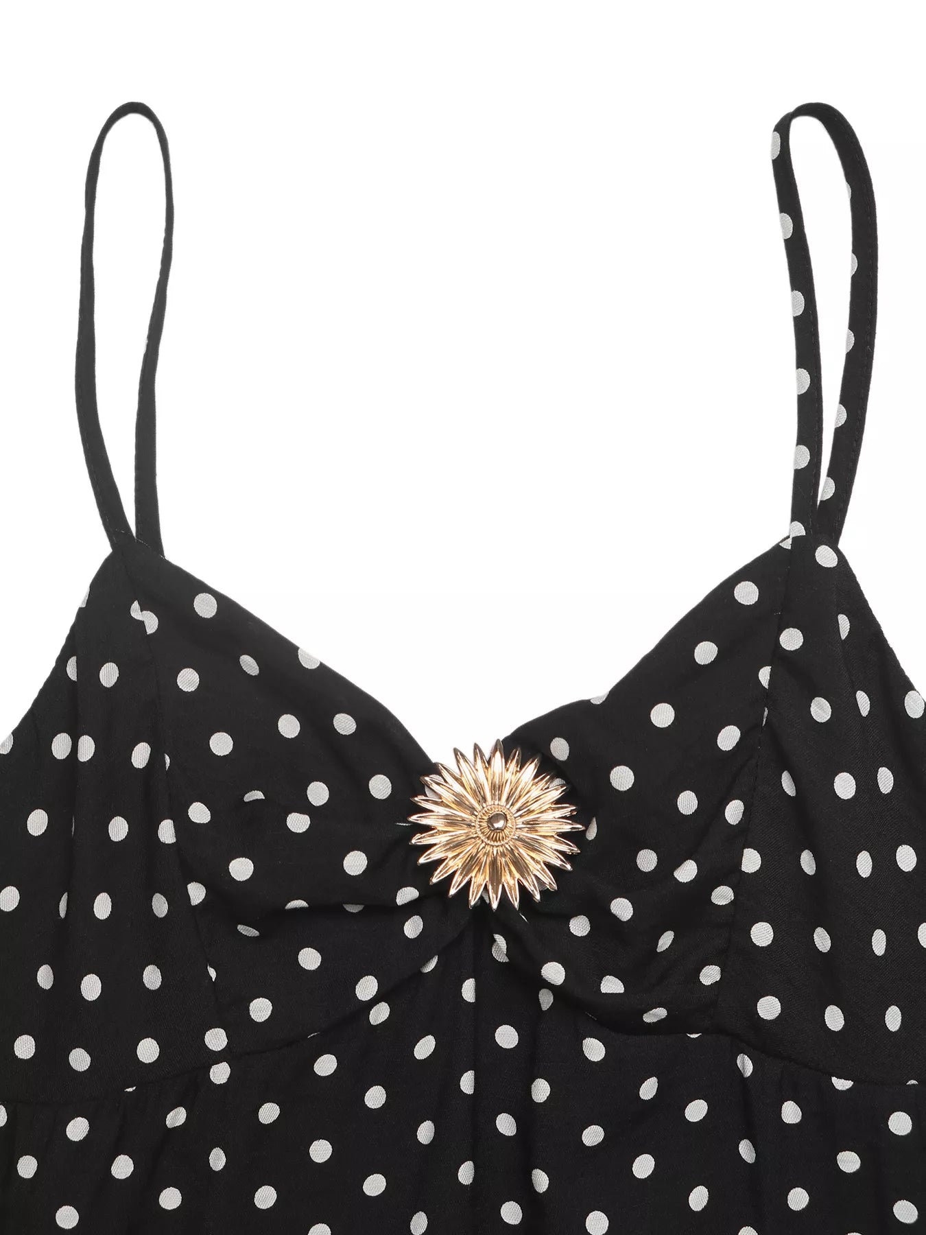 Polka Dot Ruffle Hem Spaghetti Strap Dress