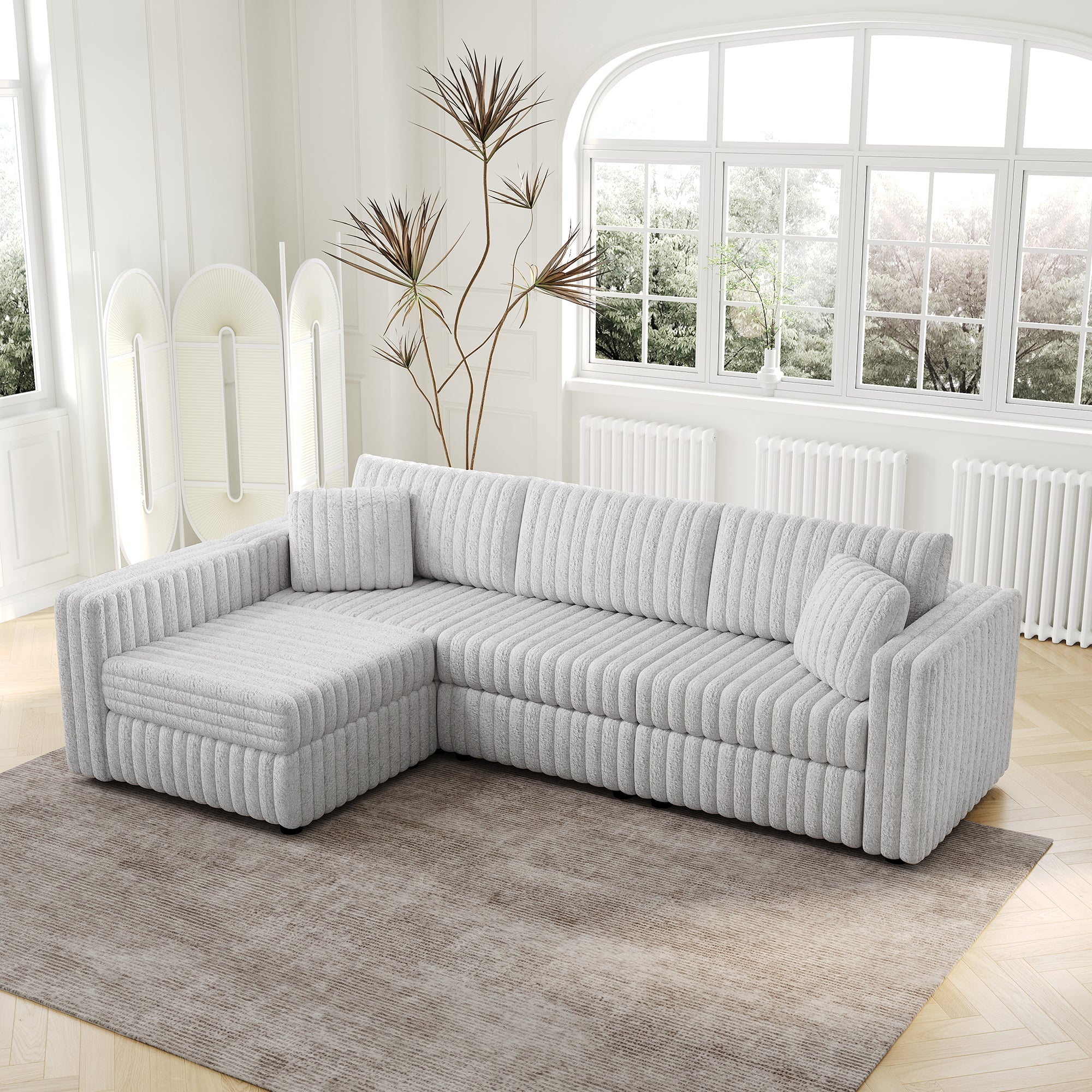 106.3" Soft L-Shaped 4-Person Sofa