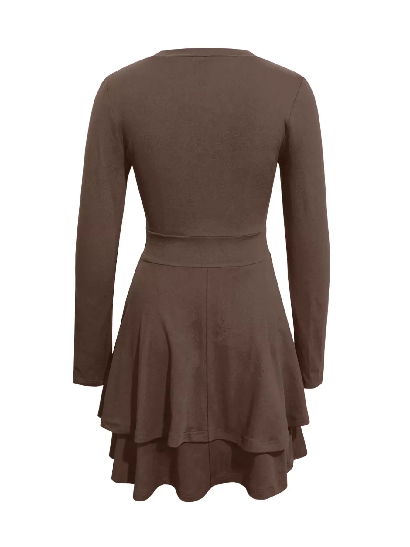 V-Neck Layered Ruffle Mini Dress
