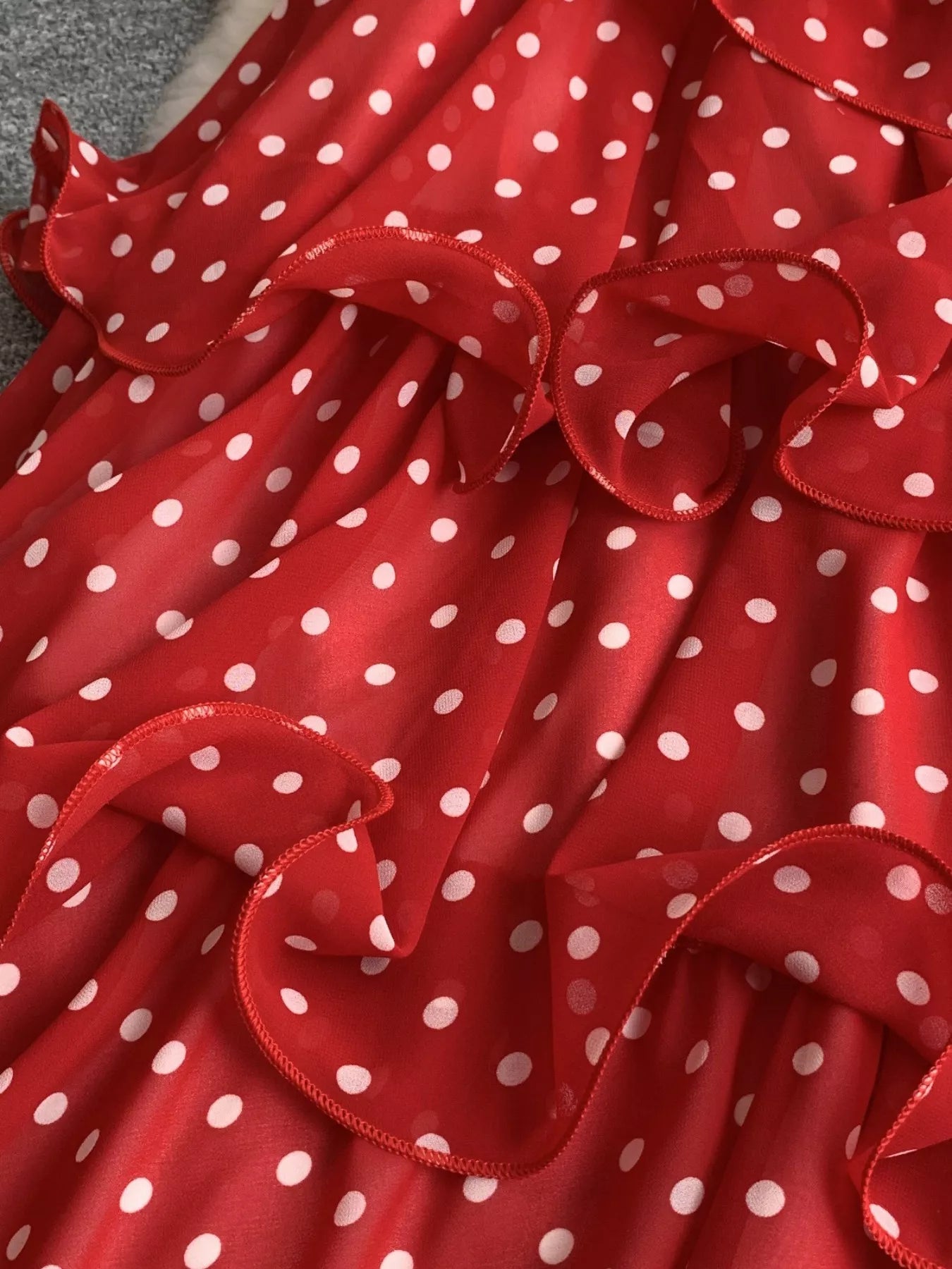 Polka Dot Ruffled Tiered Dress