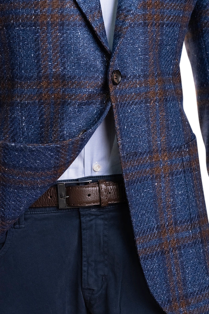 Sartorio Double Windowpane Virgin Wool-Silk-Linen Sport Jacket