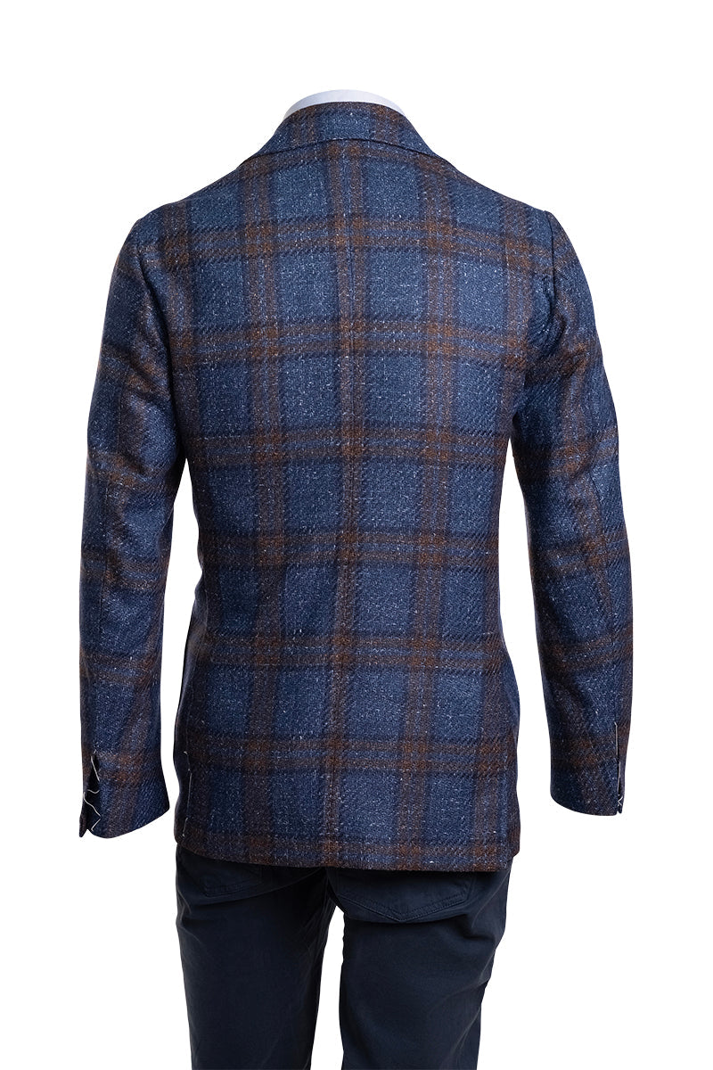 Sartorio Double Windowpane Virgin Wool-Silk-Linen Sport Jacket