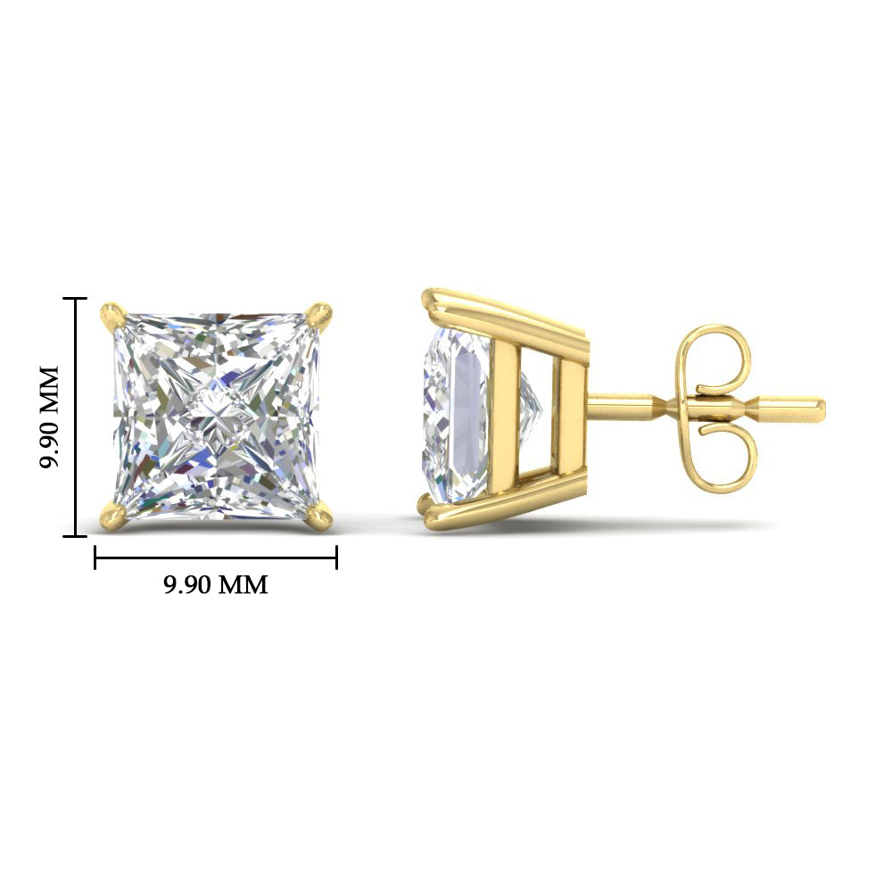 Princess-Cut Diamond Solitaire Stud Earrings [IGI Certified]