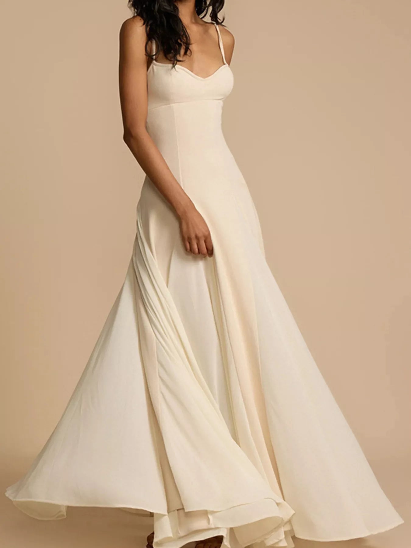 Sweetheart Neck Spaghetti Strap Flowy Maxi Dress