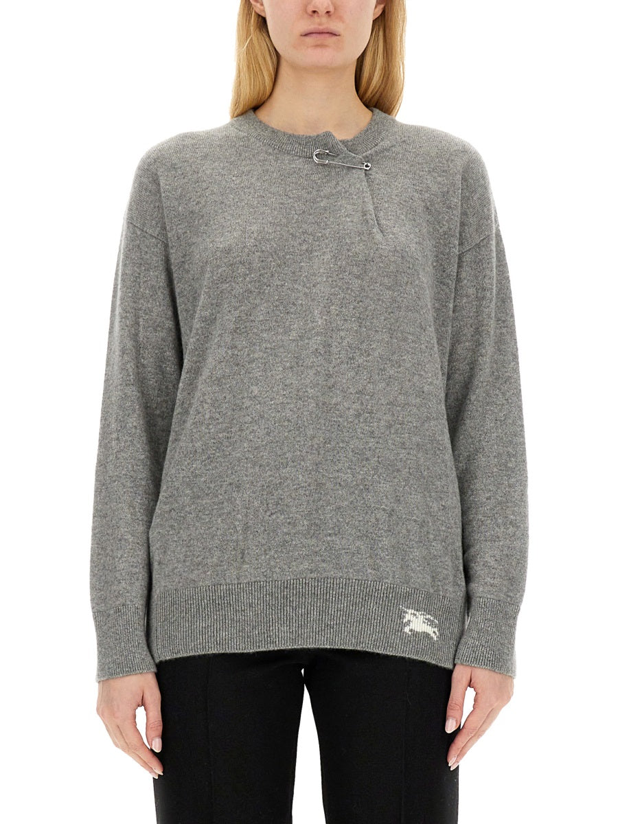 Burberry Women Cashmere Sweater With Kilt Pin