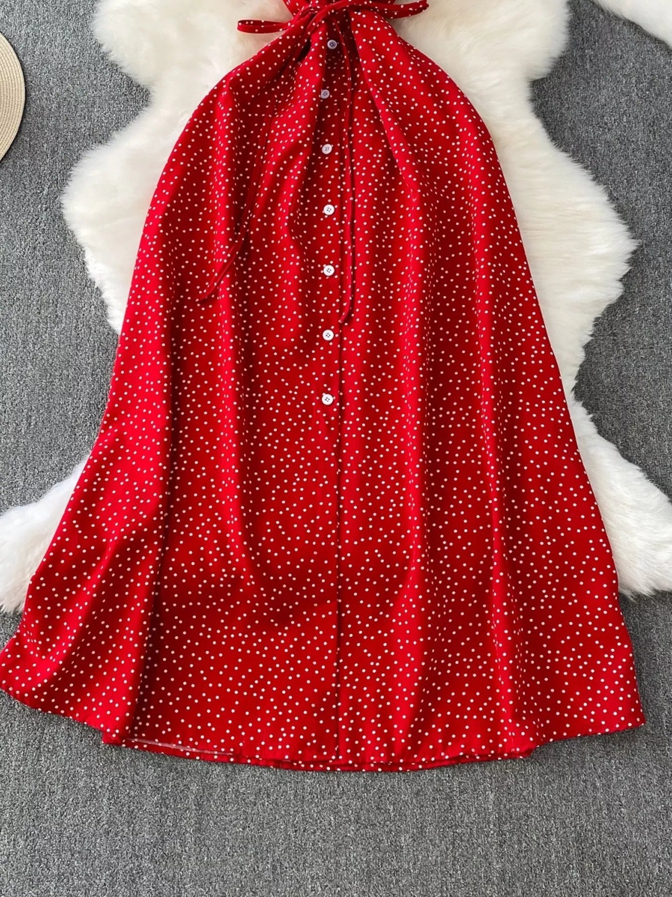 Polka Dot Button-Down Dress