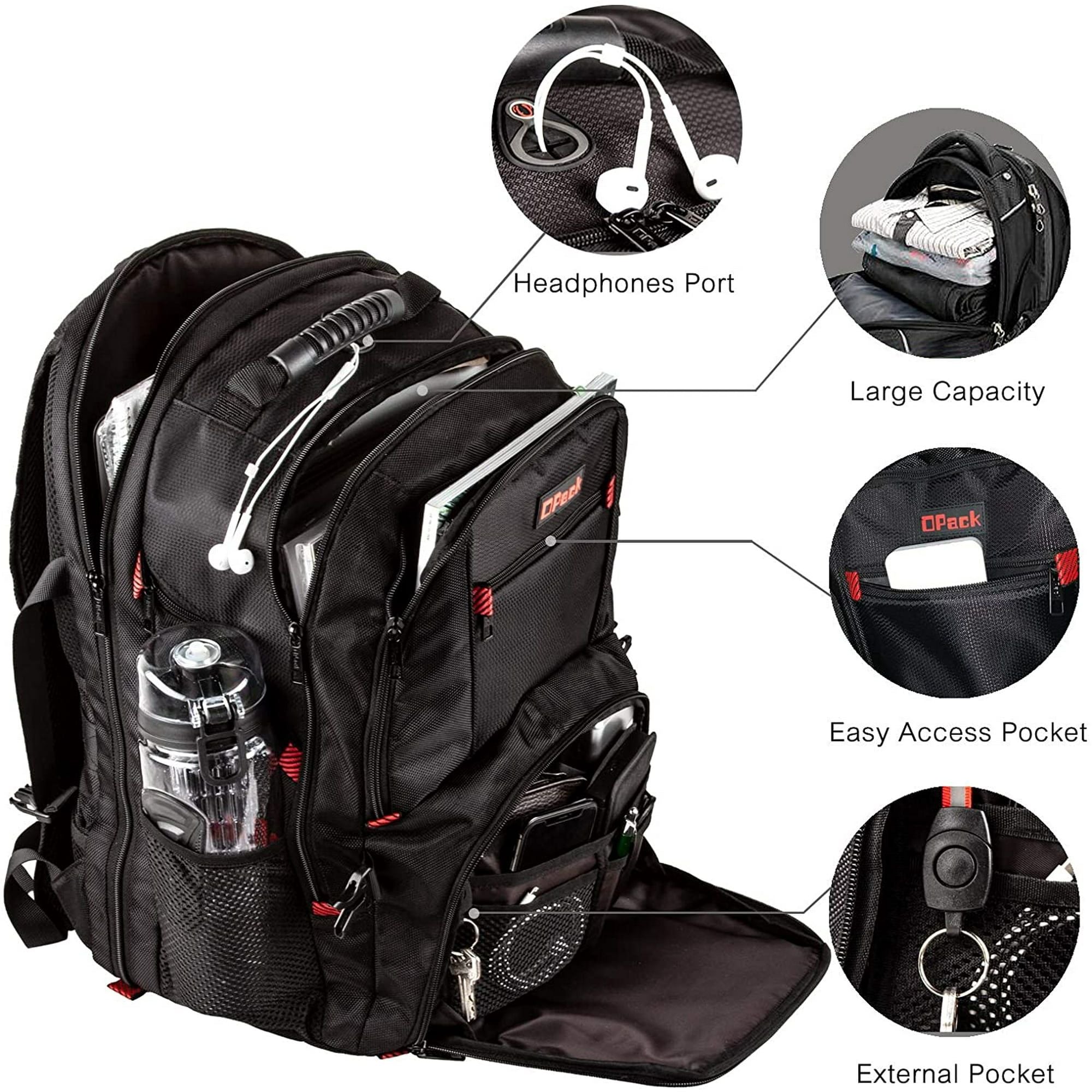 OPACK Extra Large Travel Backpack with RFID Protection