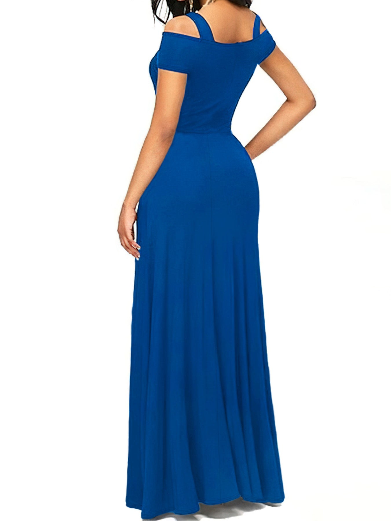 Elegant Off-Shoulder Slit Maxi Dress