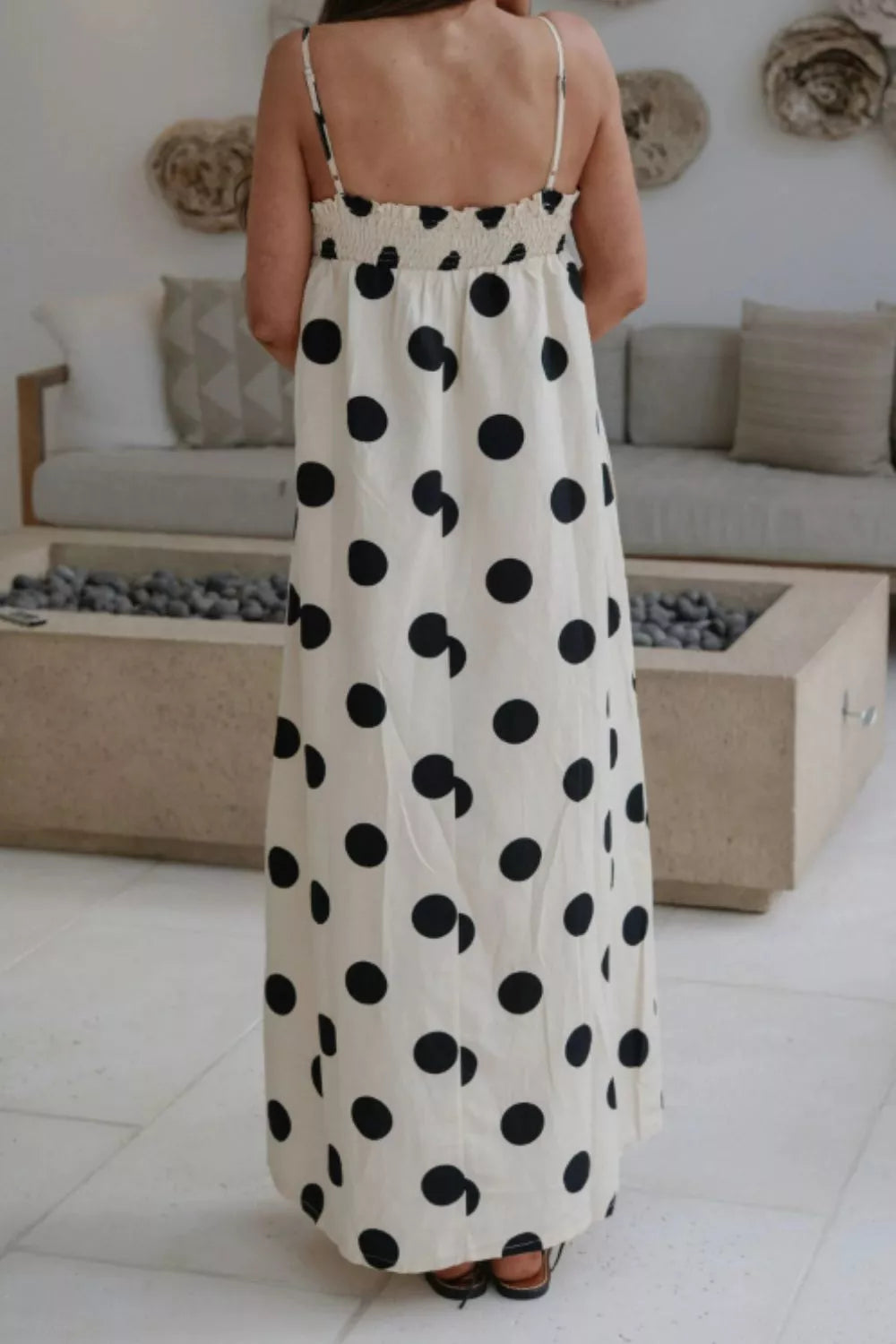 Polka Dot Spaghetti Straps Maxi Dress