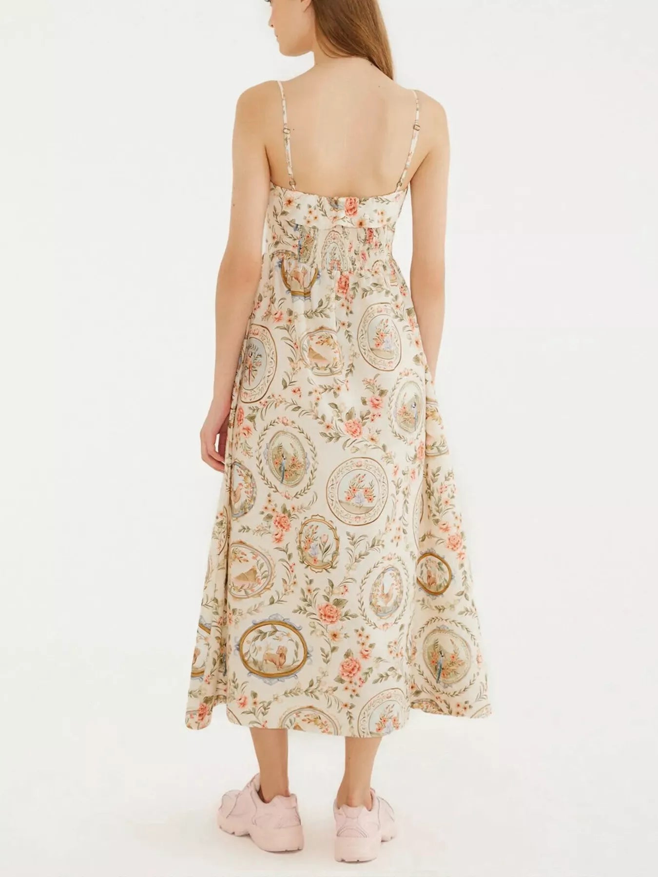 Floral Print Spaghetti Strap Midi Dress