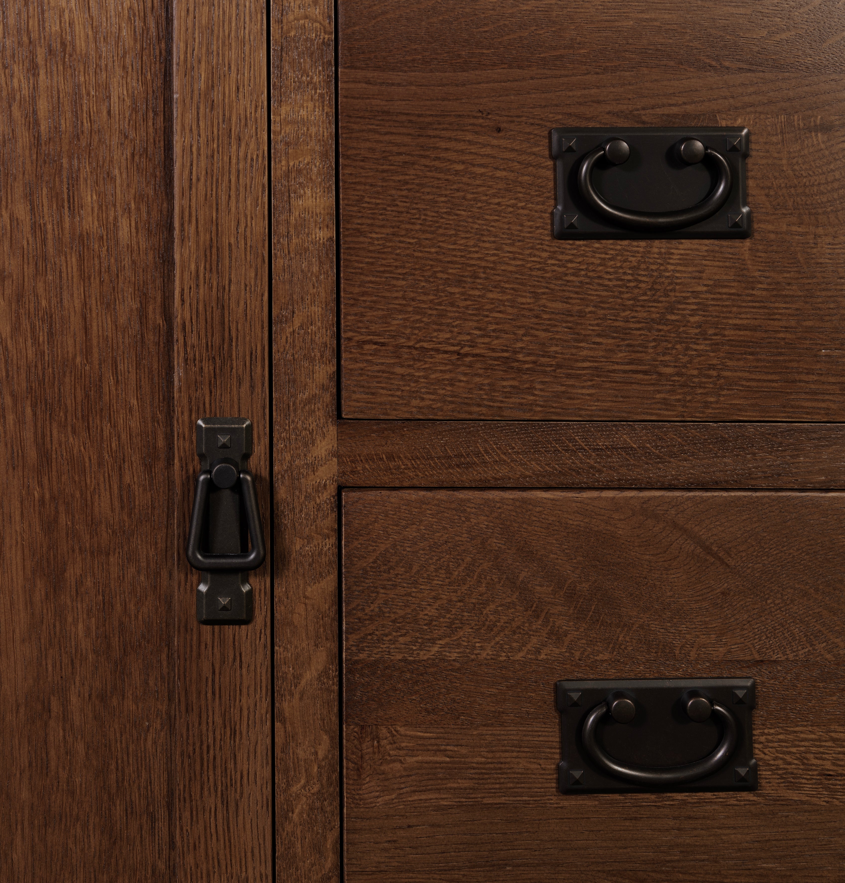 Mission Style Solid Oak Chest of Drawers - Walnut (AW)