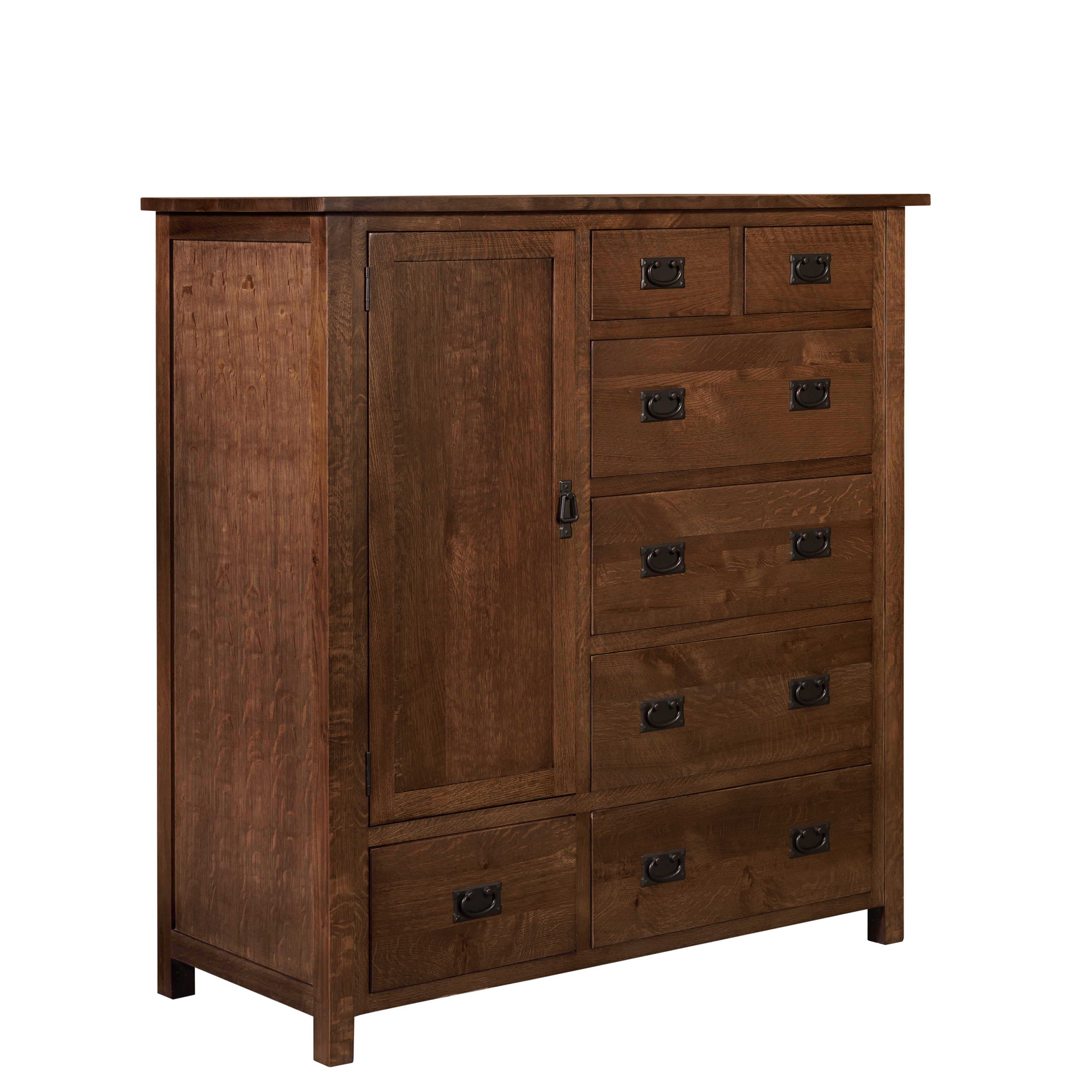 Mission Style Solid Oak Chest of Drawers - Walnut (AW)