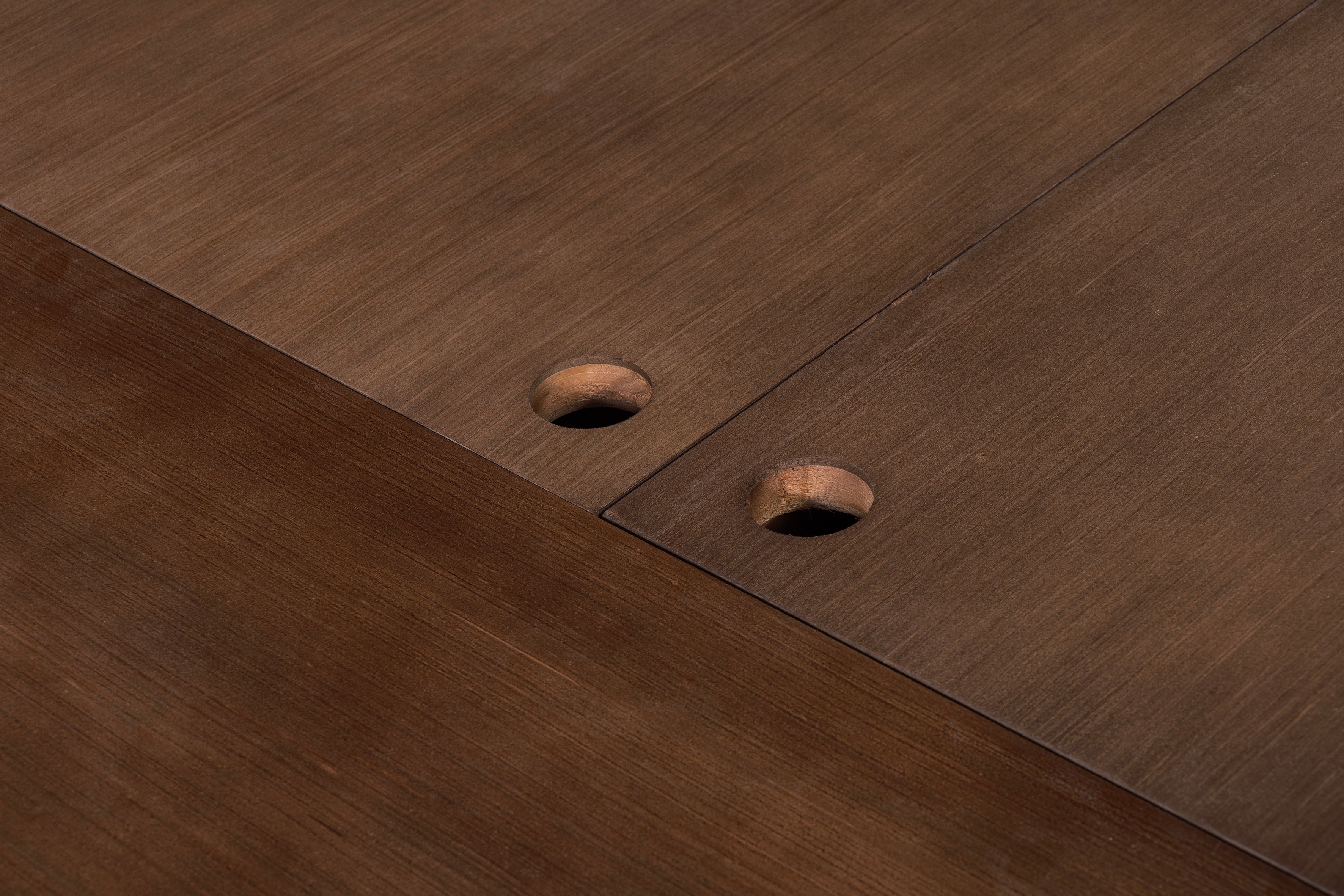 Mission Oak Storage Panel Bed with Three Drawers: Walnut stain