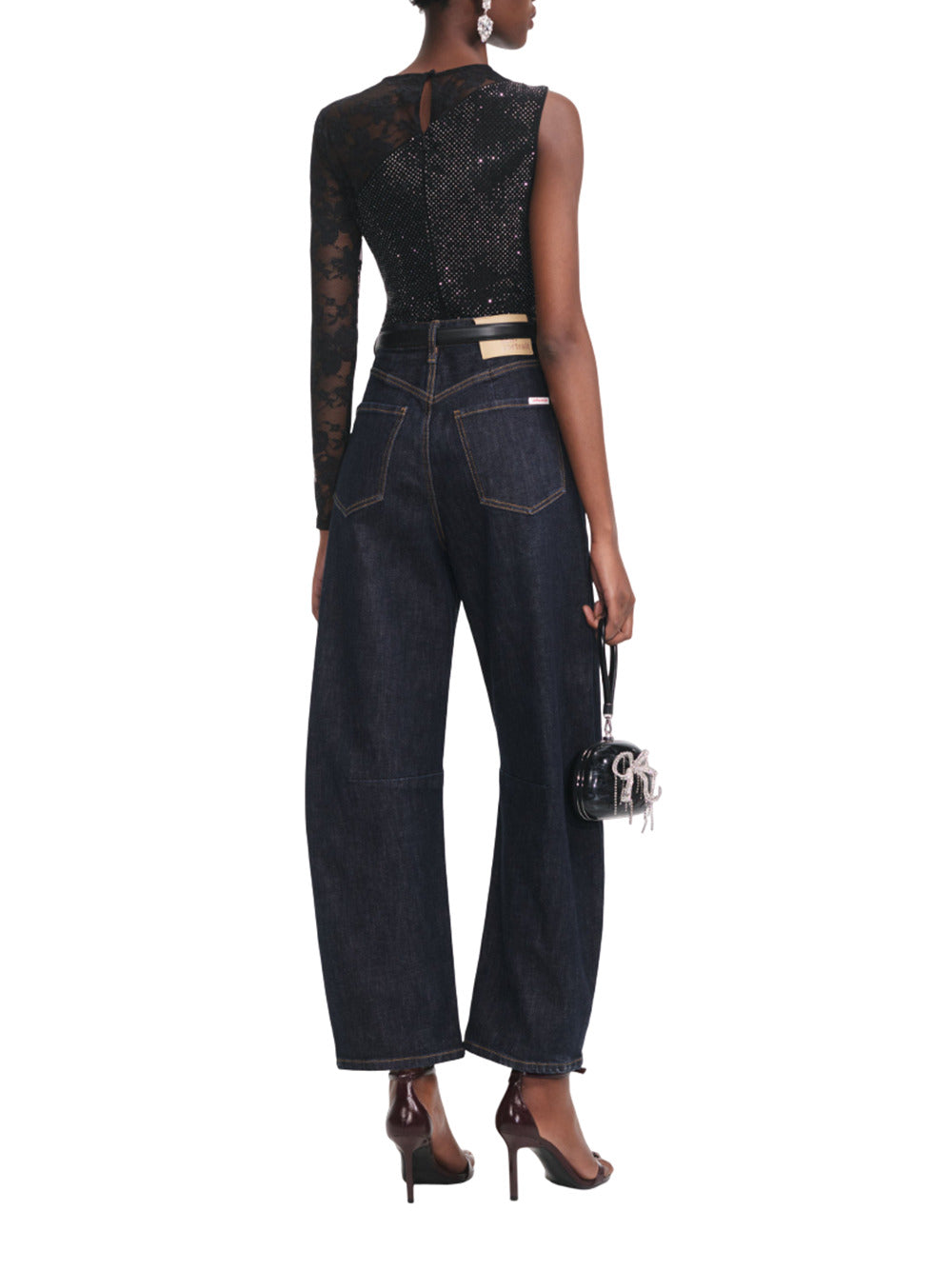 Self-Portrait Women One Shoulder Floral Lace Top