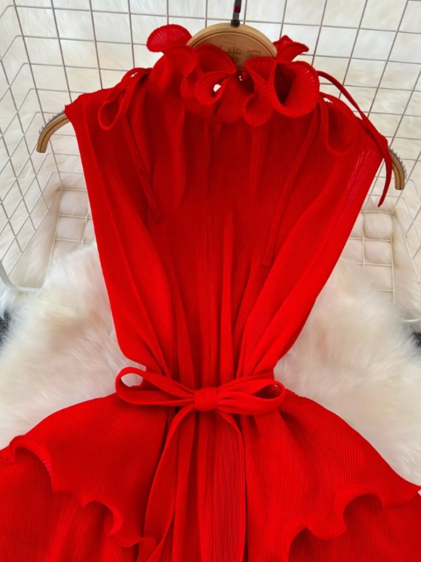 Ruffled Tiered Sleeveless Midi Dress