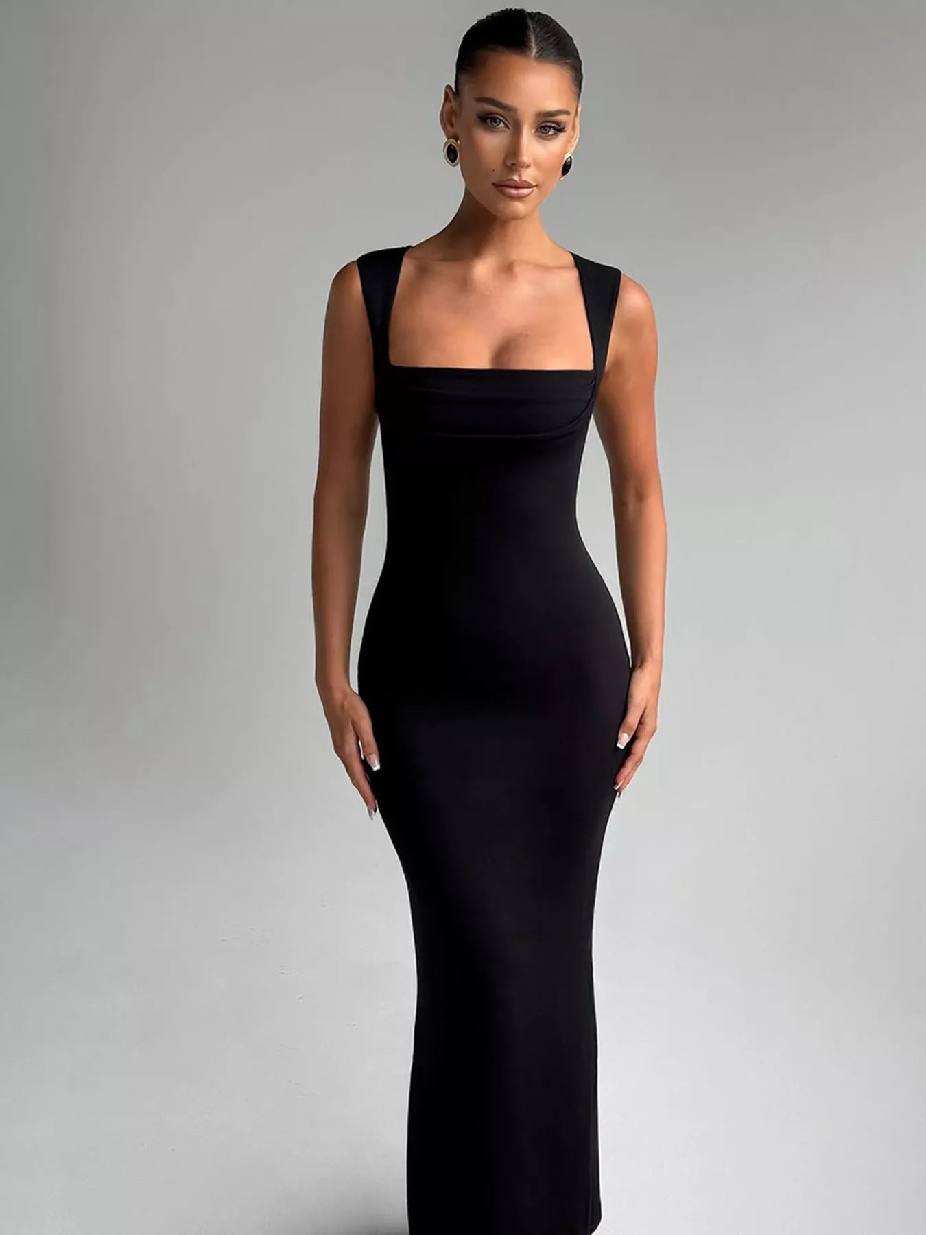 Square Neck Sleeveless Maxi Dress