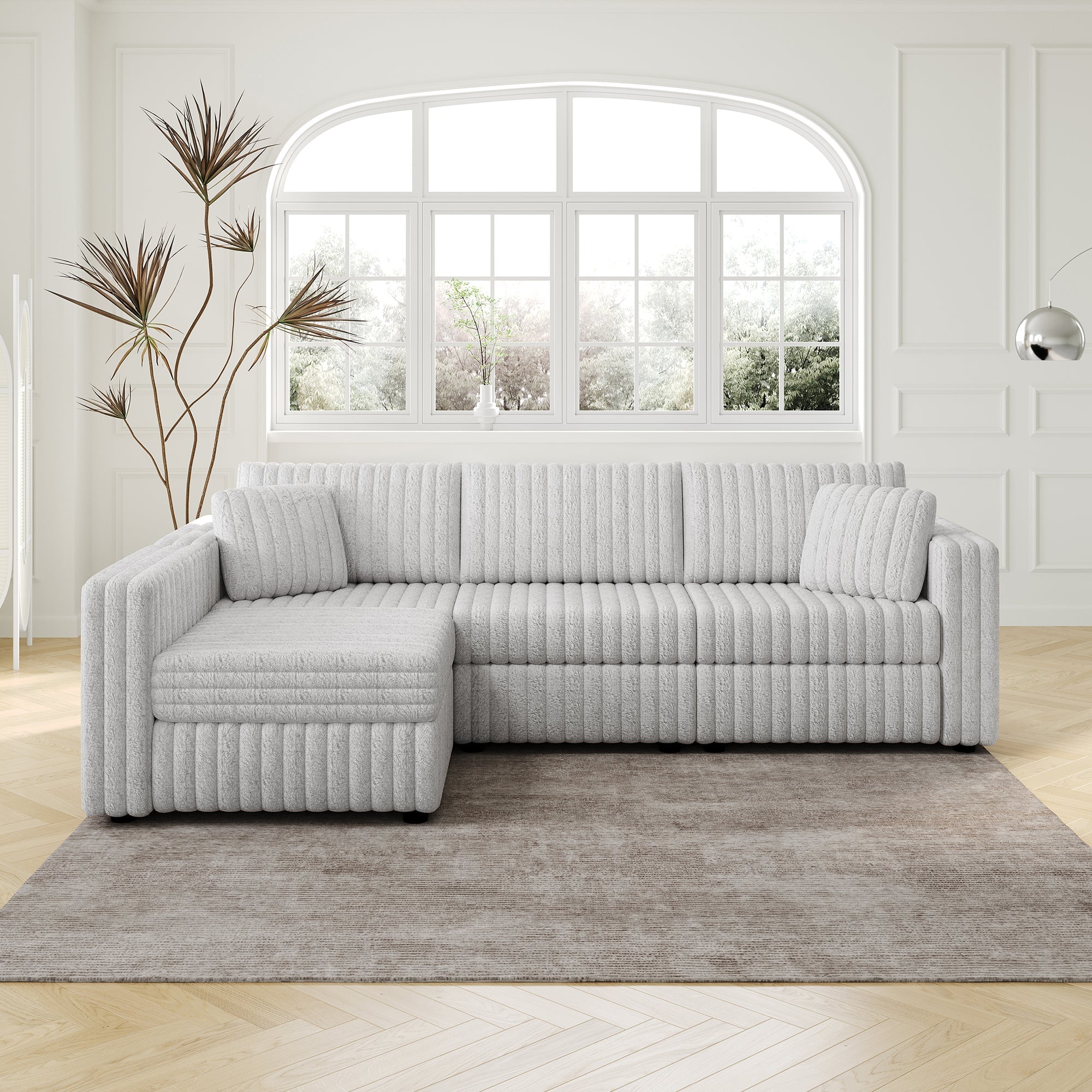 106.3" Soft L-Shaped 4-Person Sofa