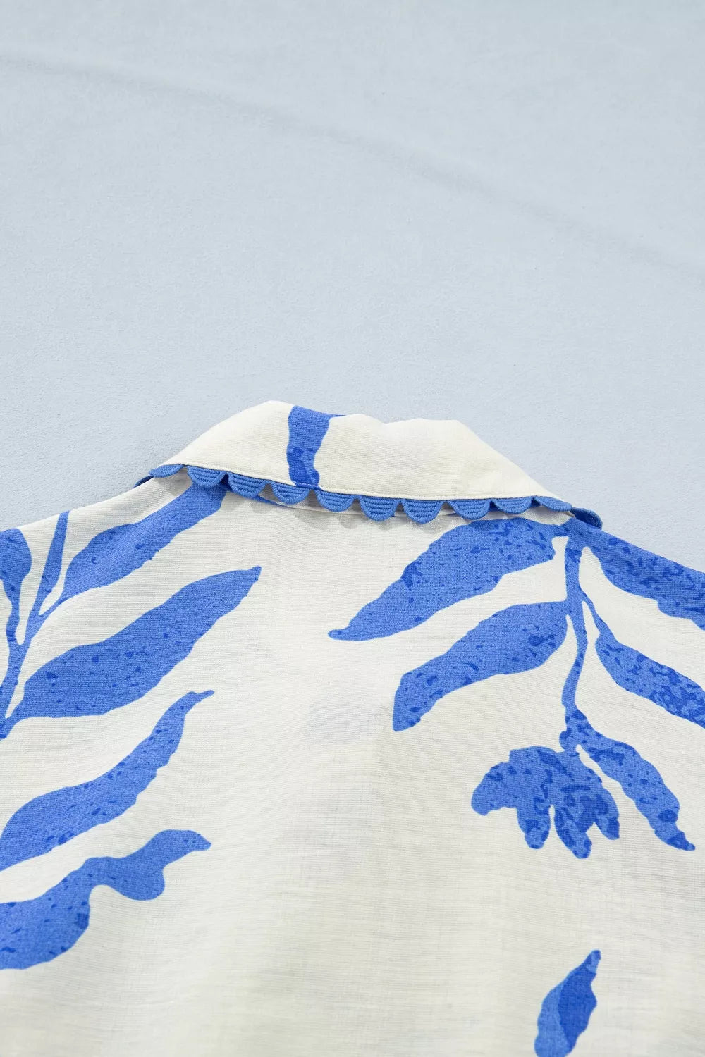 Leafy Botanical Print Side Tie Button Down Maxi Dress