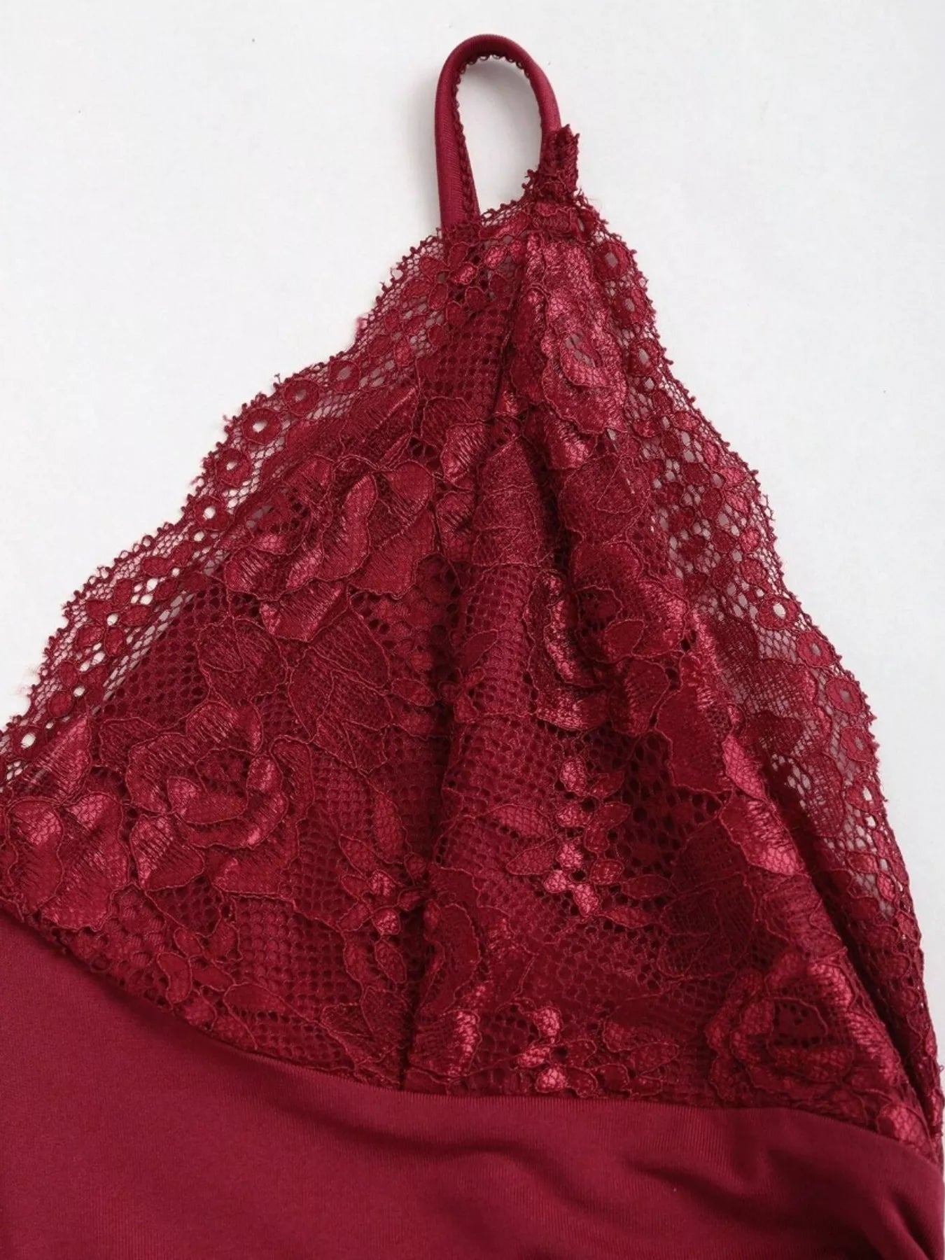 Lace Trim Ruched Mermaid Dress
