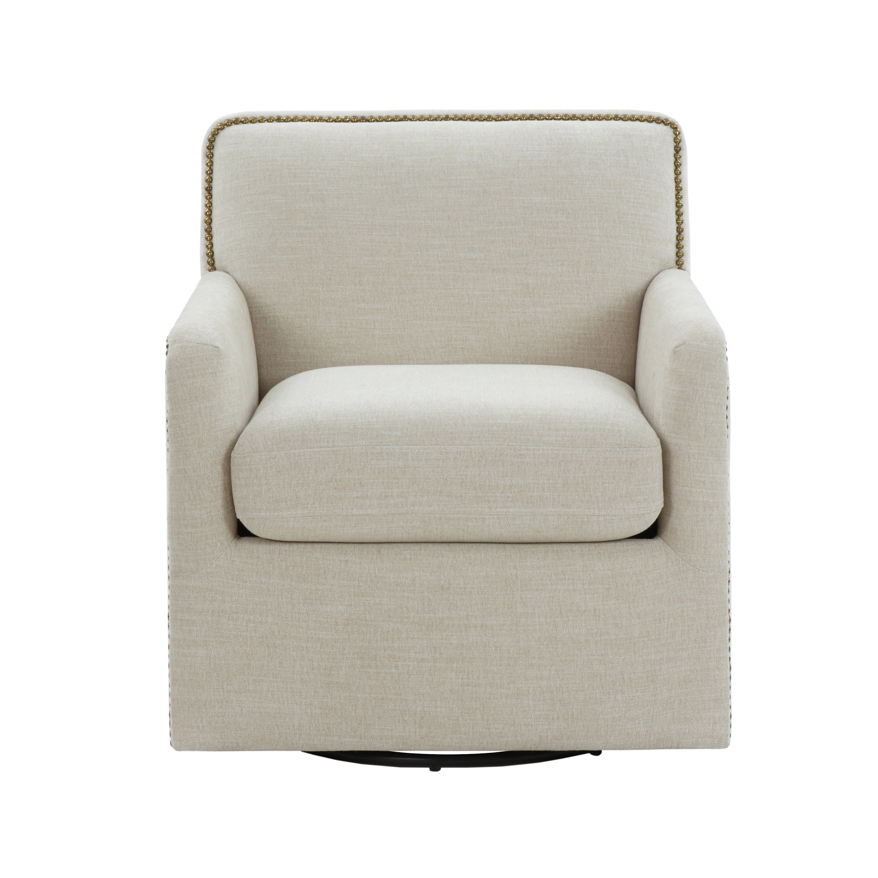 Torrance Swivel Accent Chair with Nailhead Trim