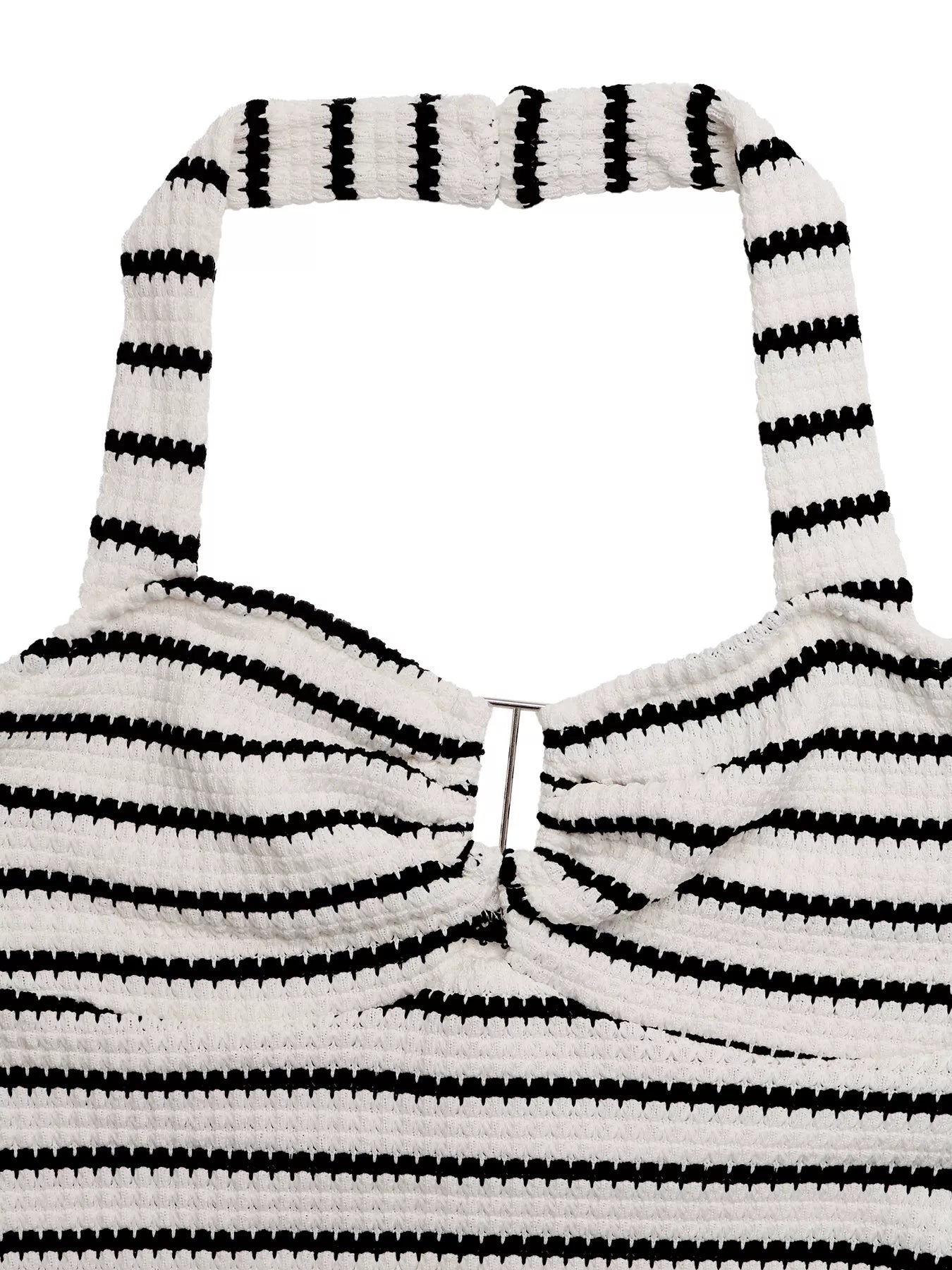 Striped Halter Neck Knit Mini Dress