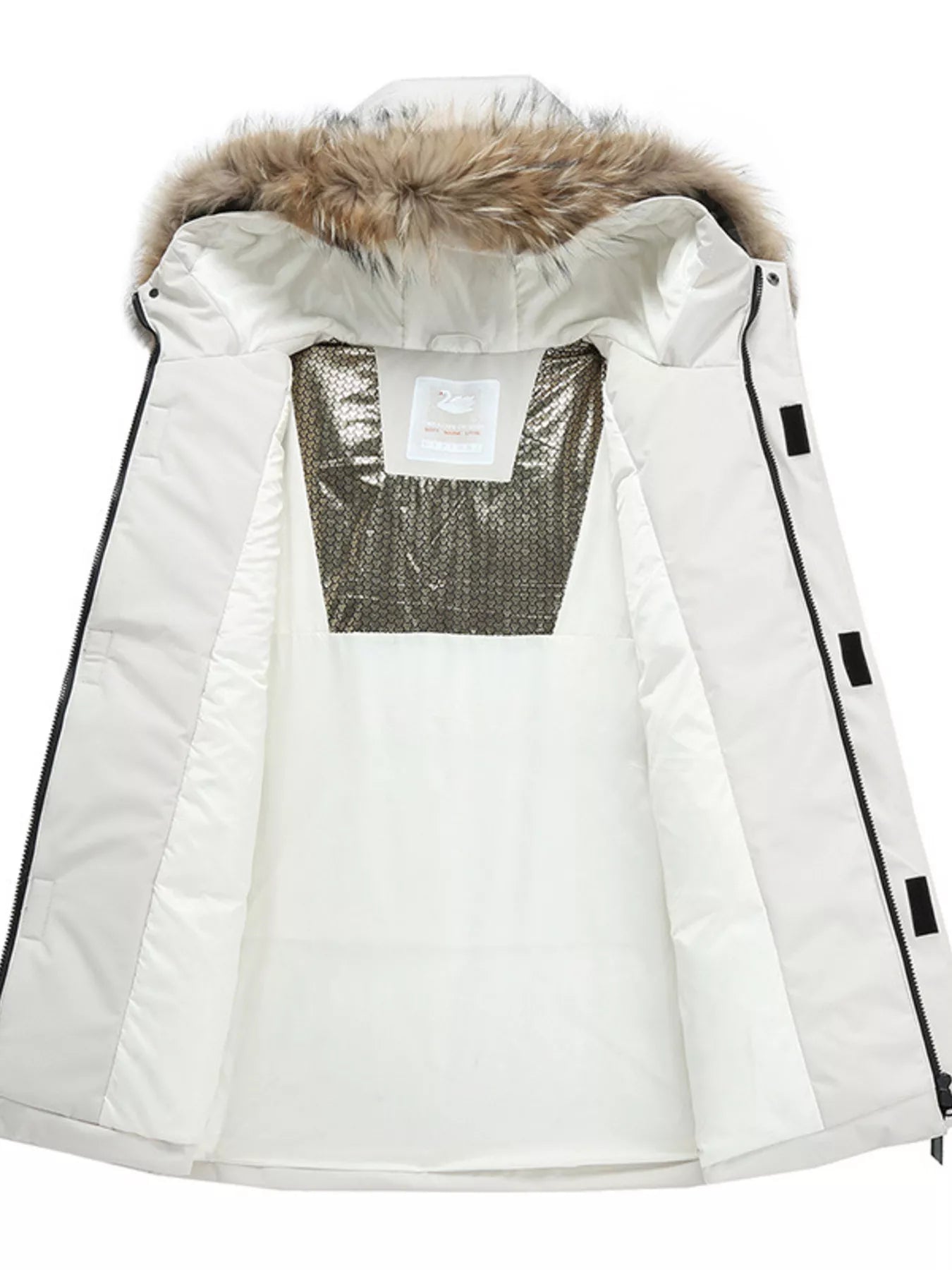Men's Full Size Fur Hooded Winter Parka Coat Plus Size
