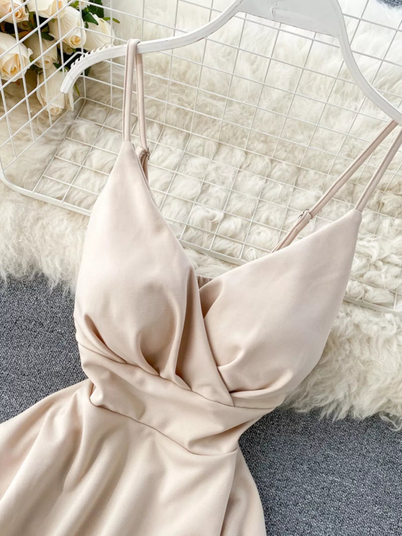 Surplice Spaghetti Strap Mini Dress