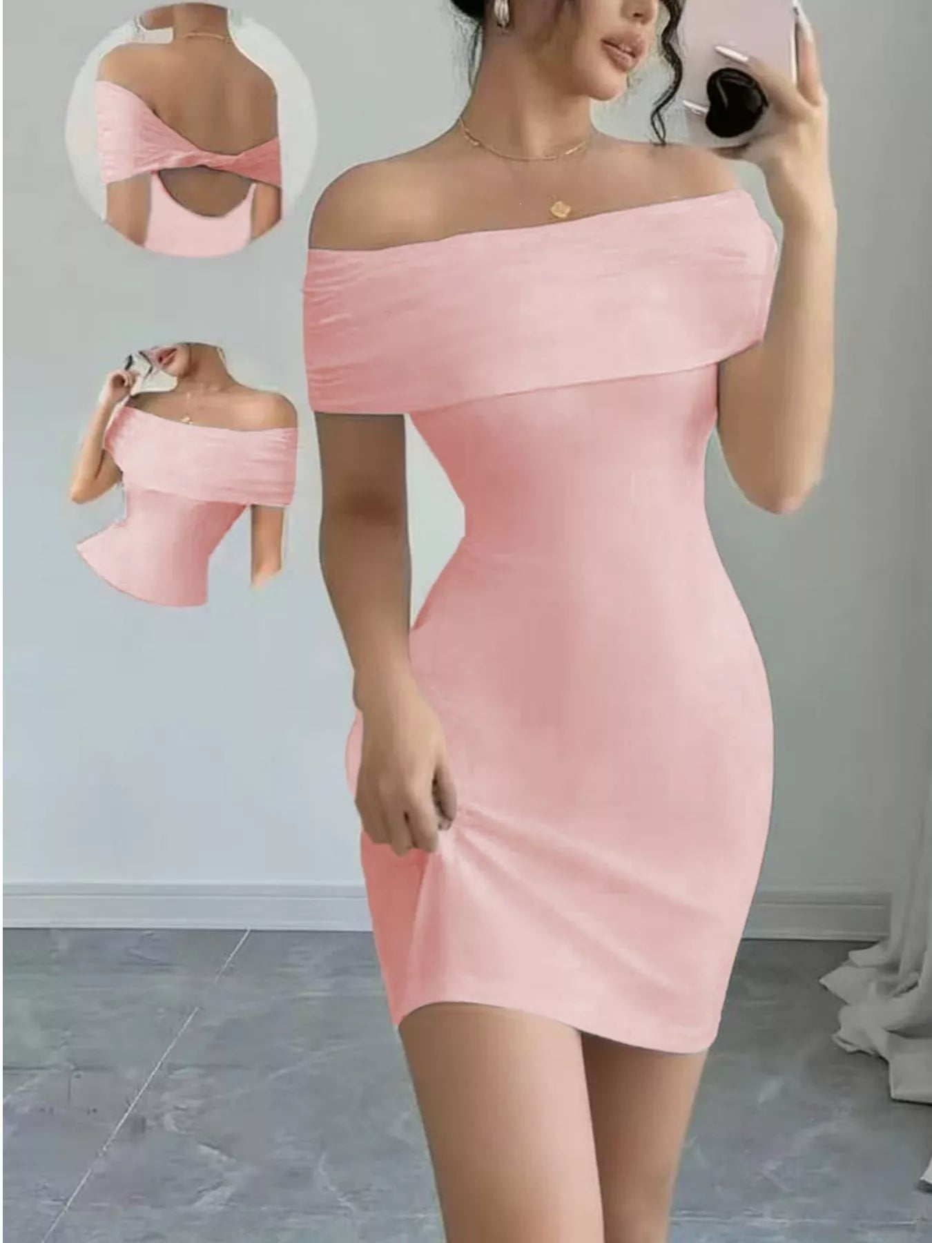 Off-Shoulder Bodycon Mini Dress