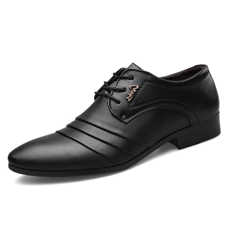 Mens Formal Business Leather Shoes Pointed Toe Slip-on Style