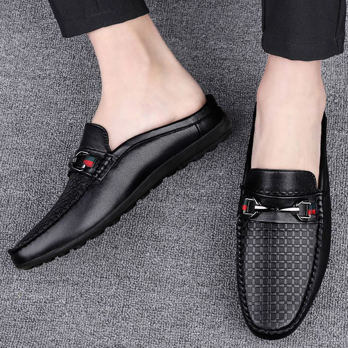 Men's Slip-on Loafer Shoes Large Size Leather Shoes