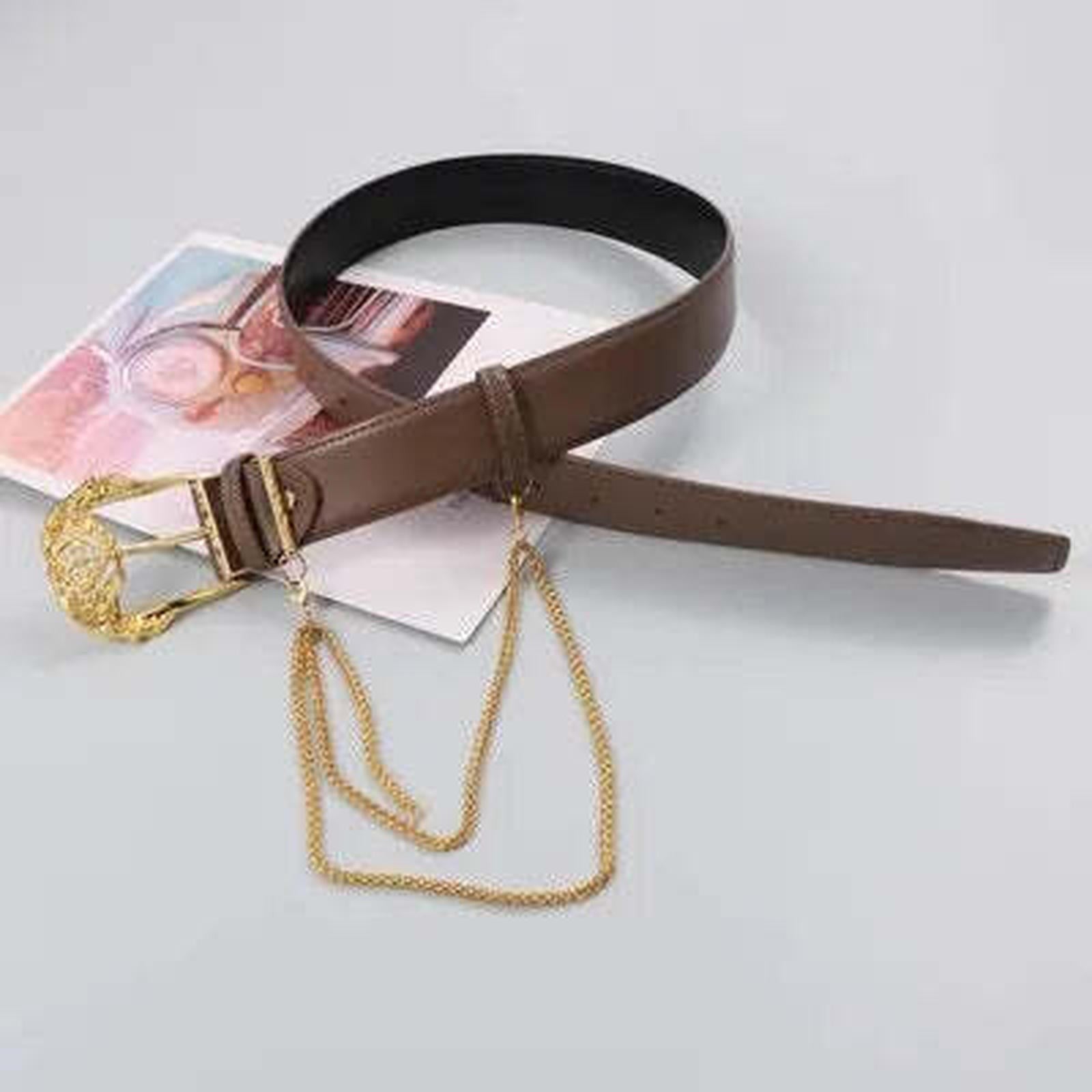 Gold Buckle Leather Corset Belt for Women - Wide Waist Cincher