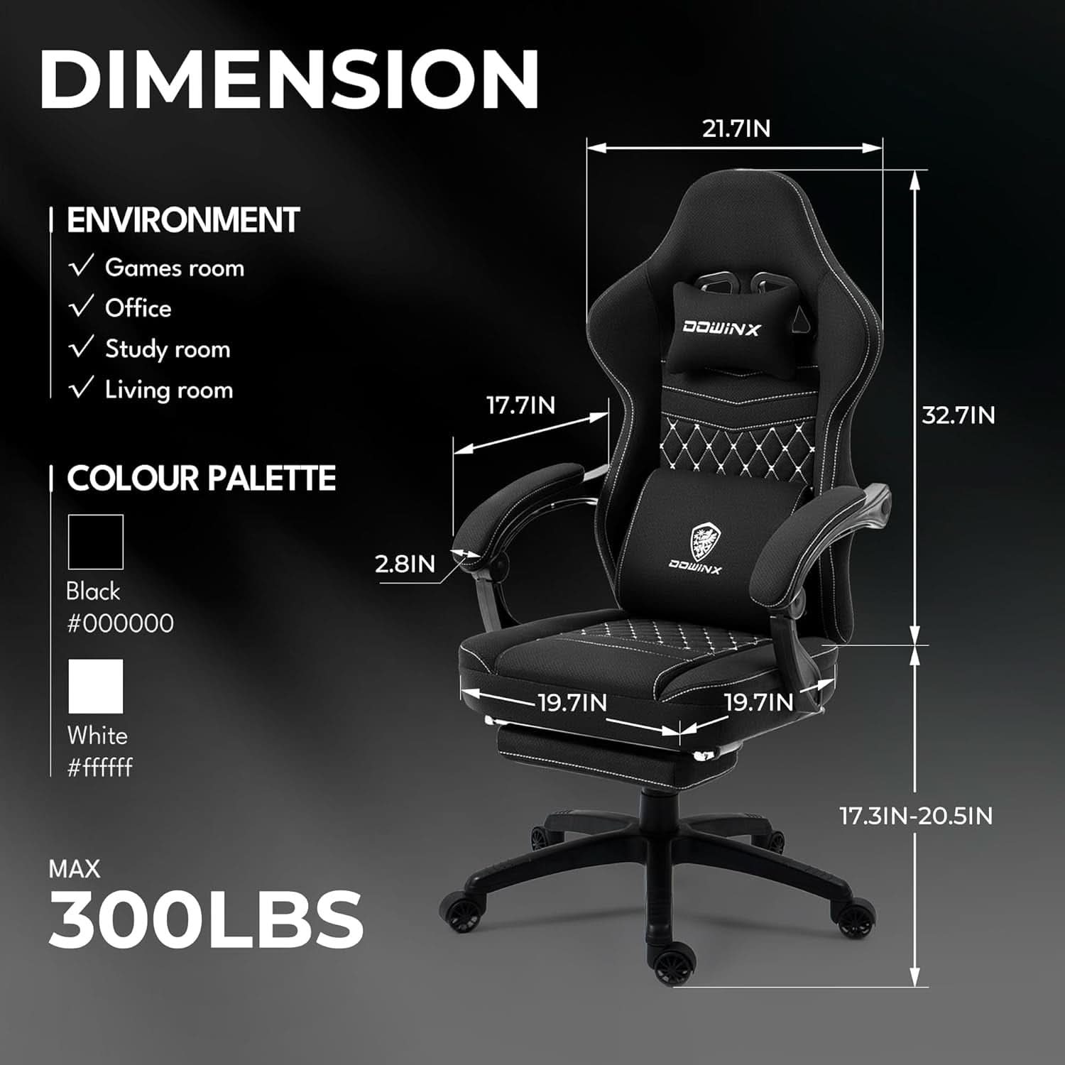 Premium Breathable Fabric Gaming Chair Massage Pad Elite
