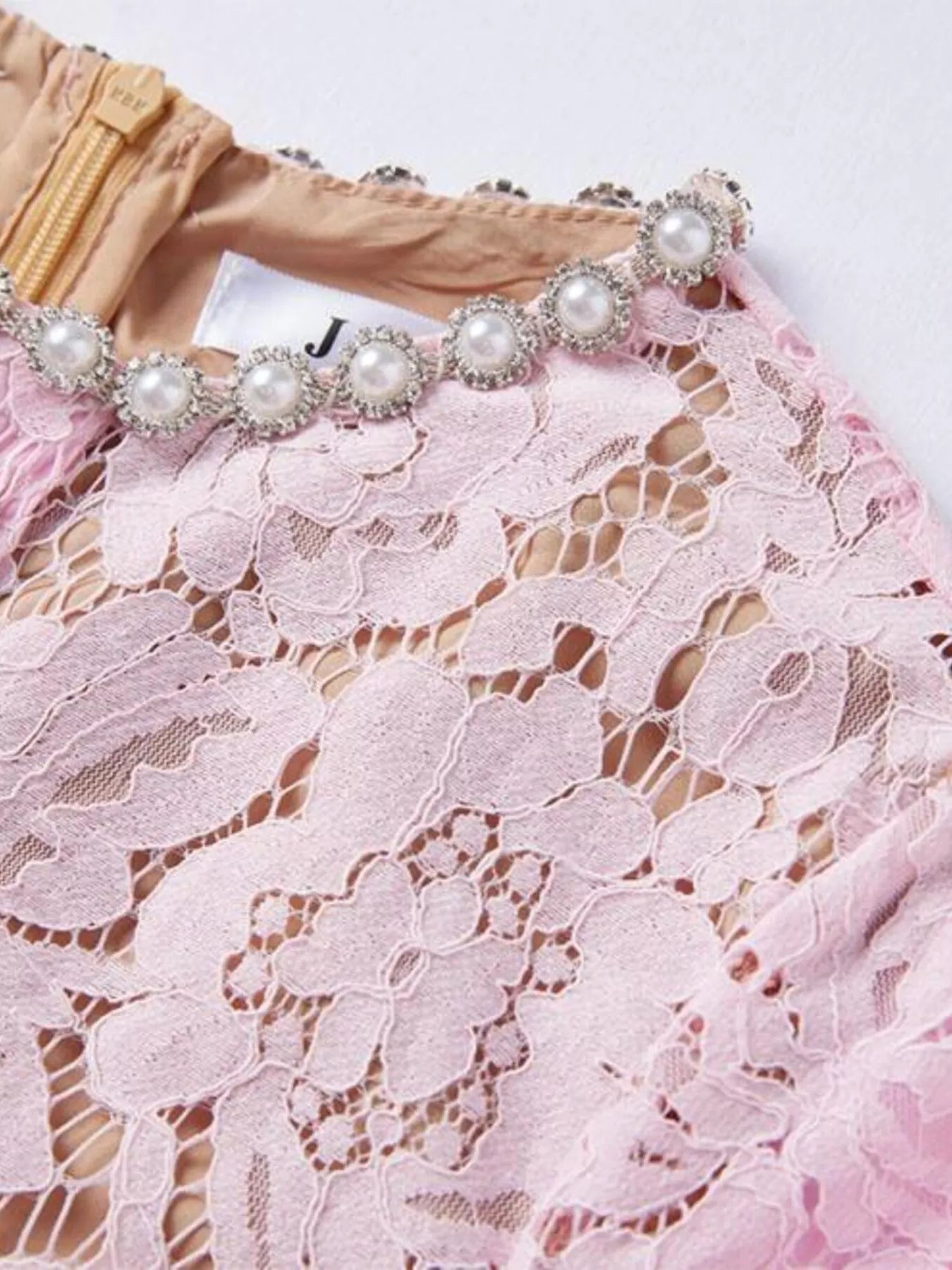 Lace Short Sleeve Mermaid Dress